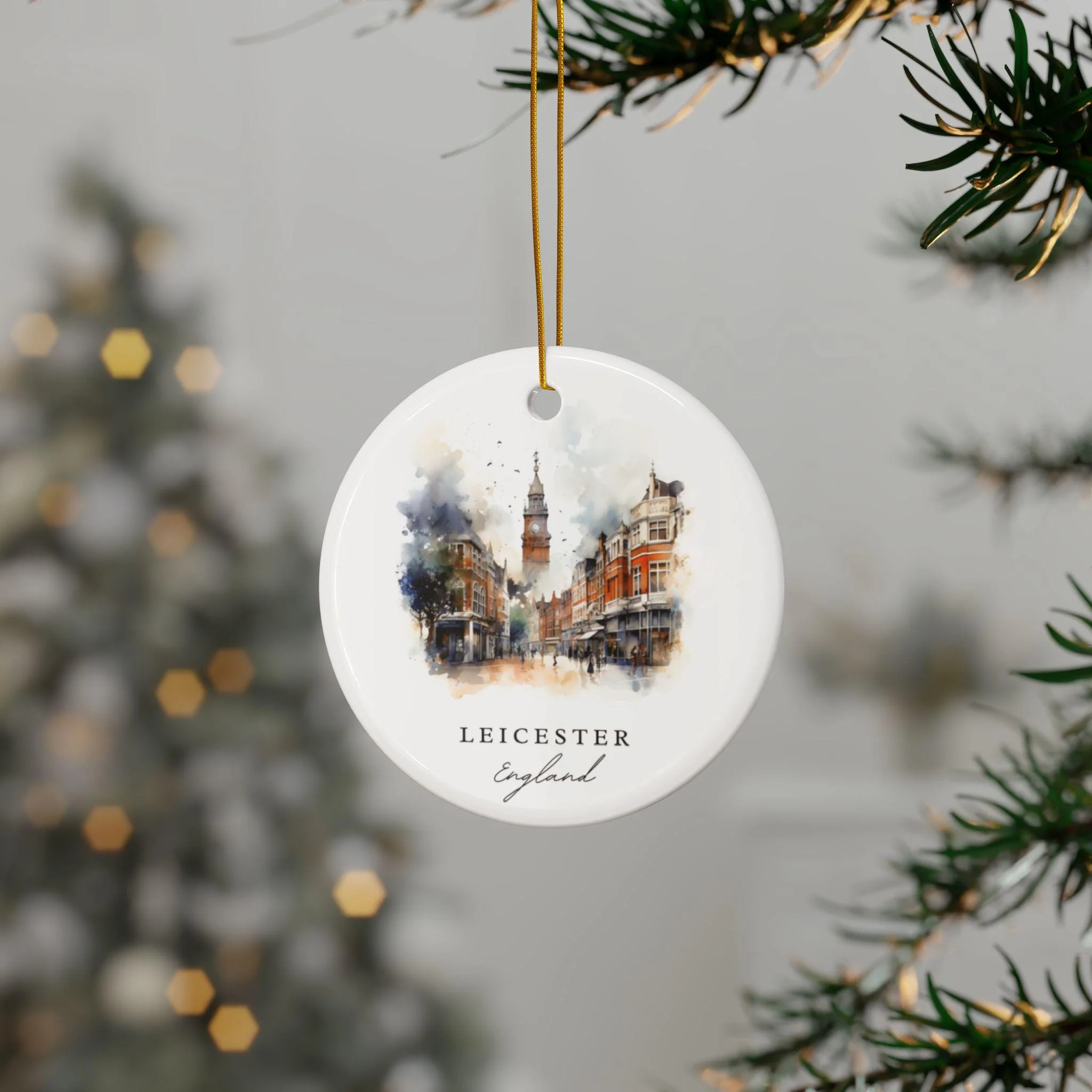 Leicester England Ornament: Unique Leicester Souvenir, England Xmas Decor, and Authentic Leicester Gift - Image 3