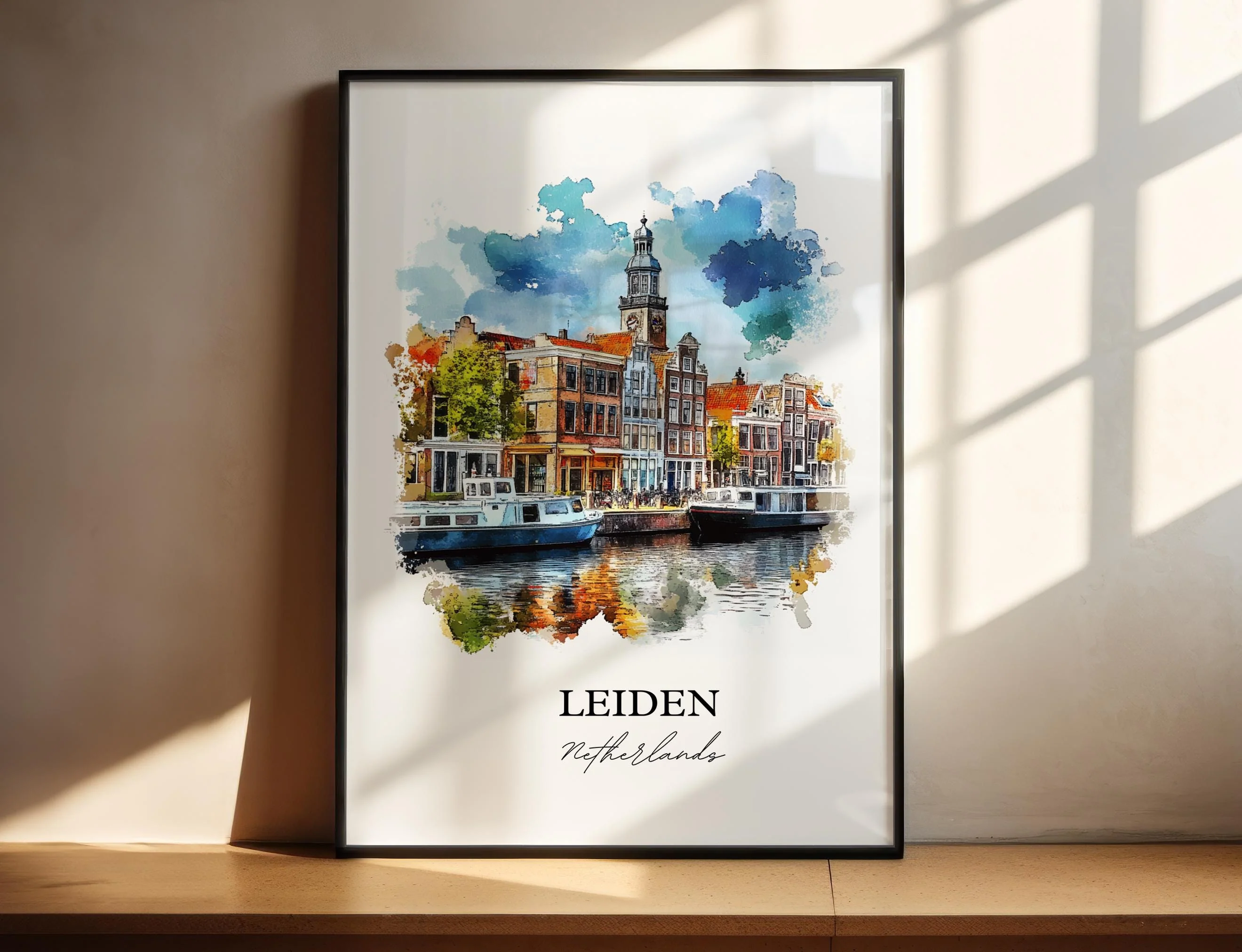 Leiden, Netherlands – Watercolor Art Print