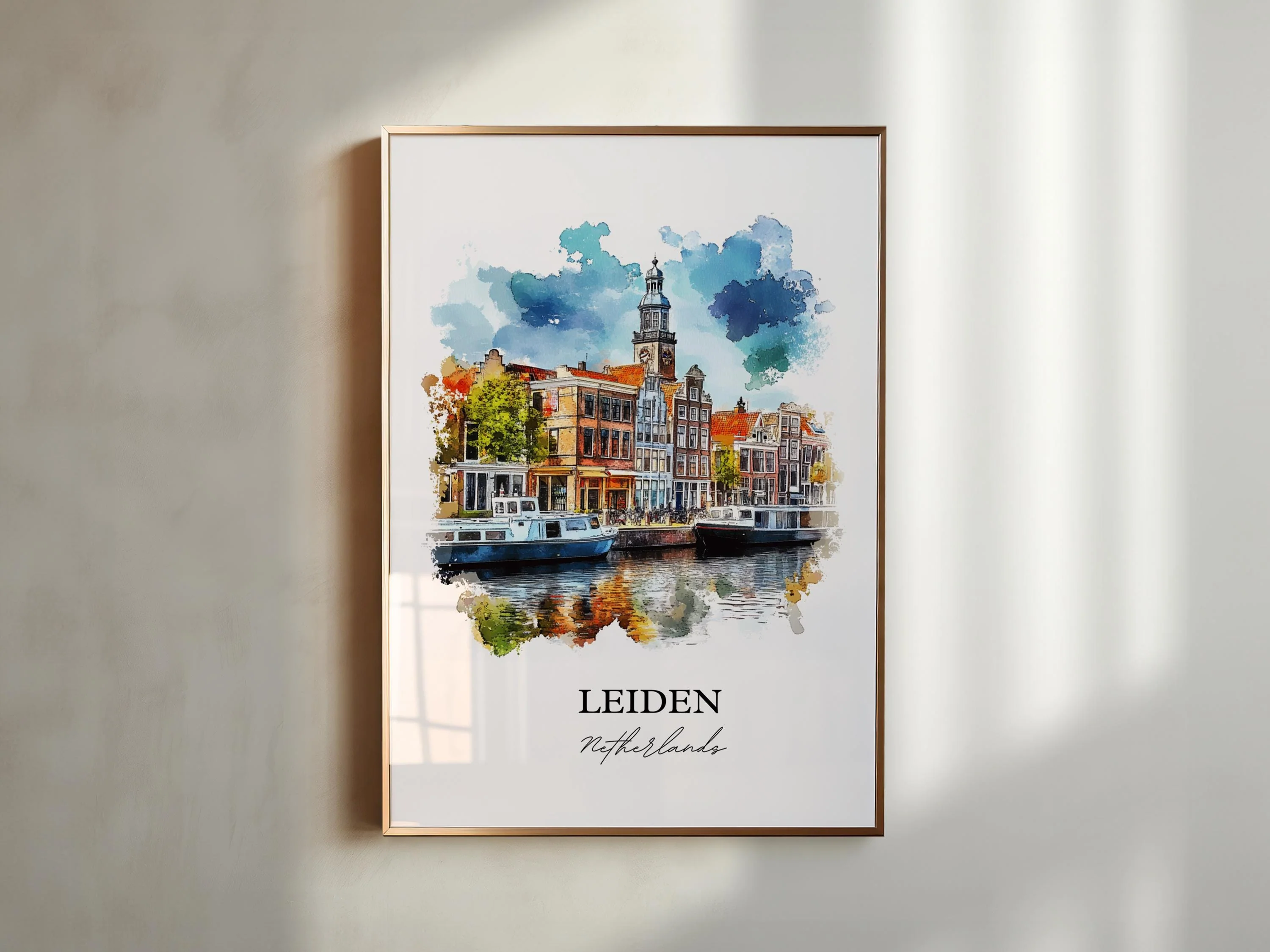 Leiden, Netherlands – Watercolor Art Print - Image 3