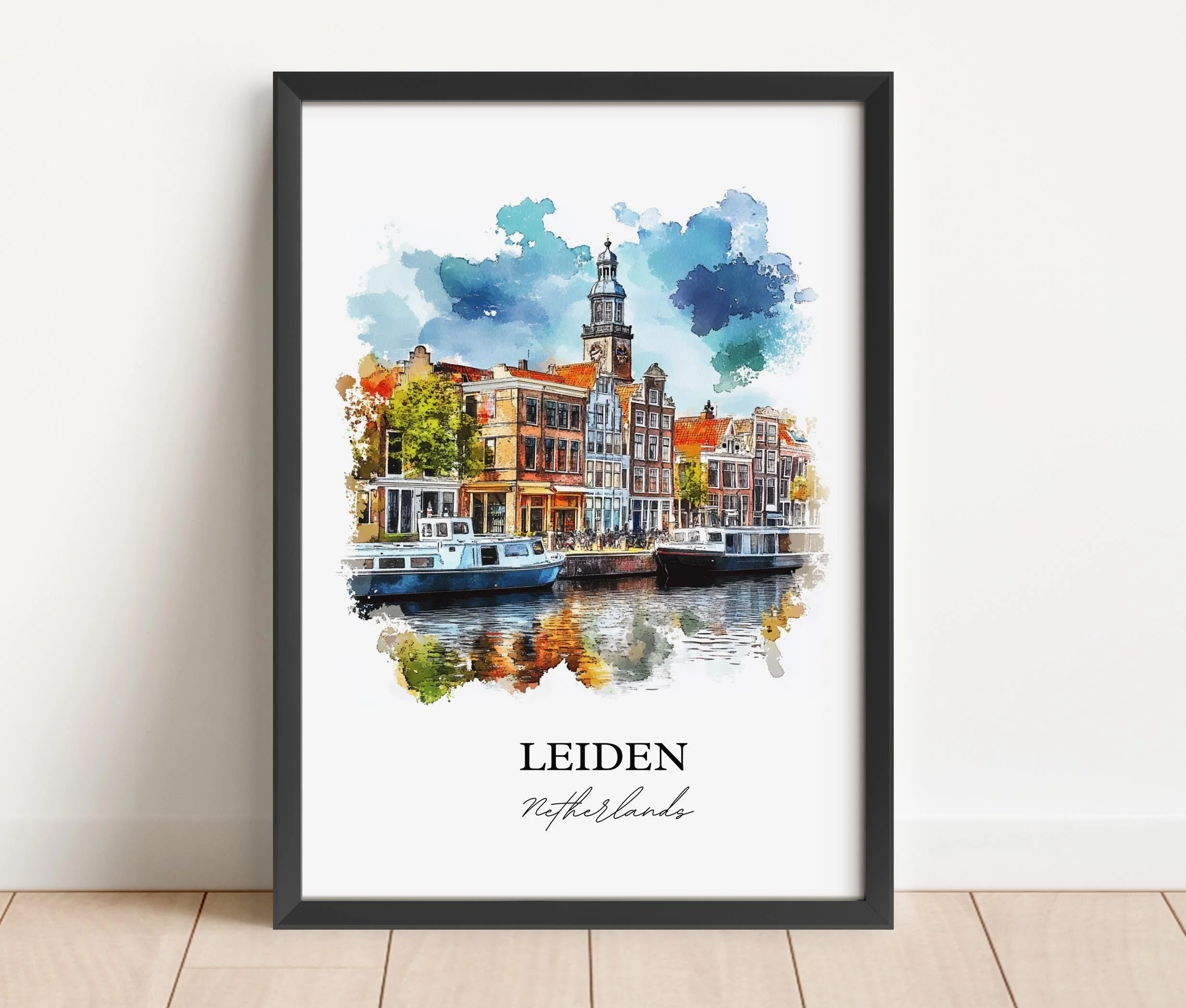Leiden, Netherlands – Watercolor Art Print - Image 4