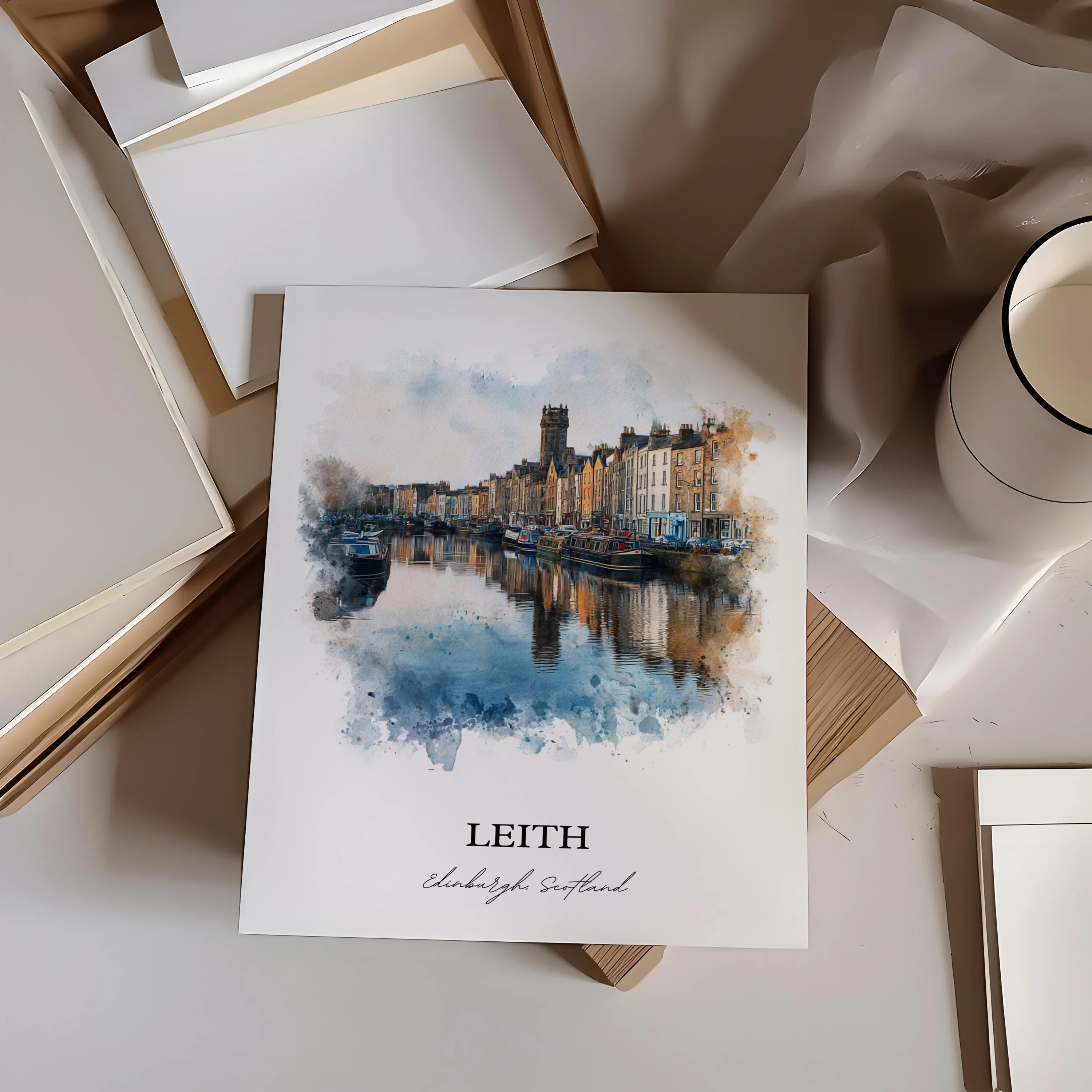 Leith, Scotland – Watercolor Art Print - Image 3