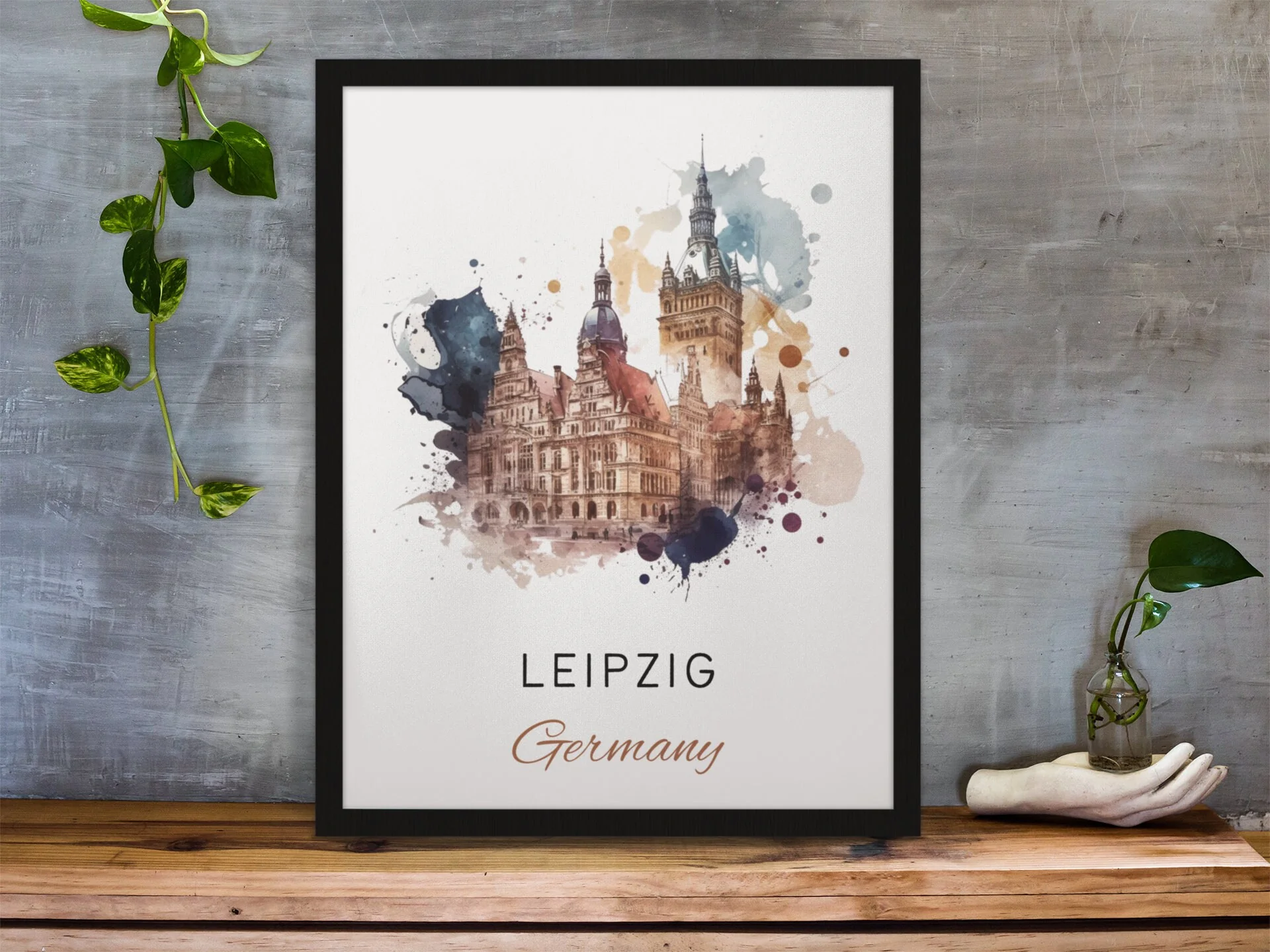 Leipzig, Germany – Watercolor Art Print - Image 2