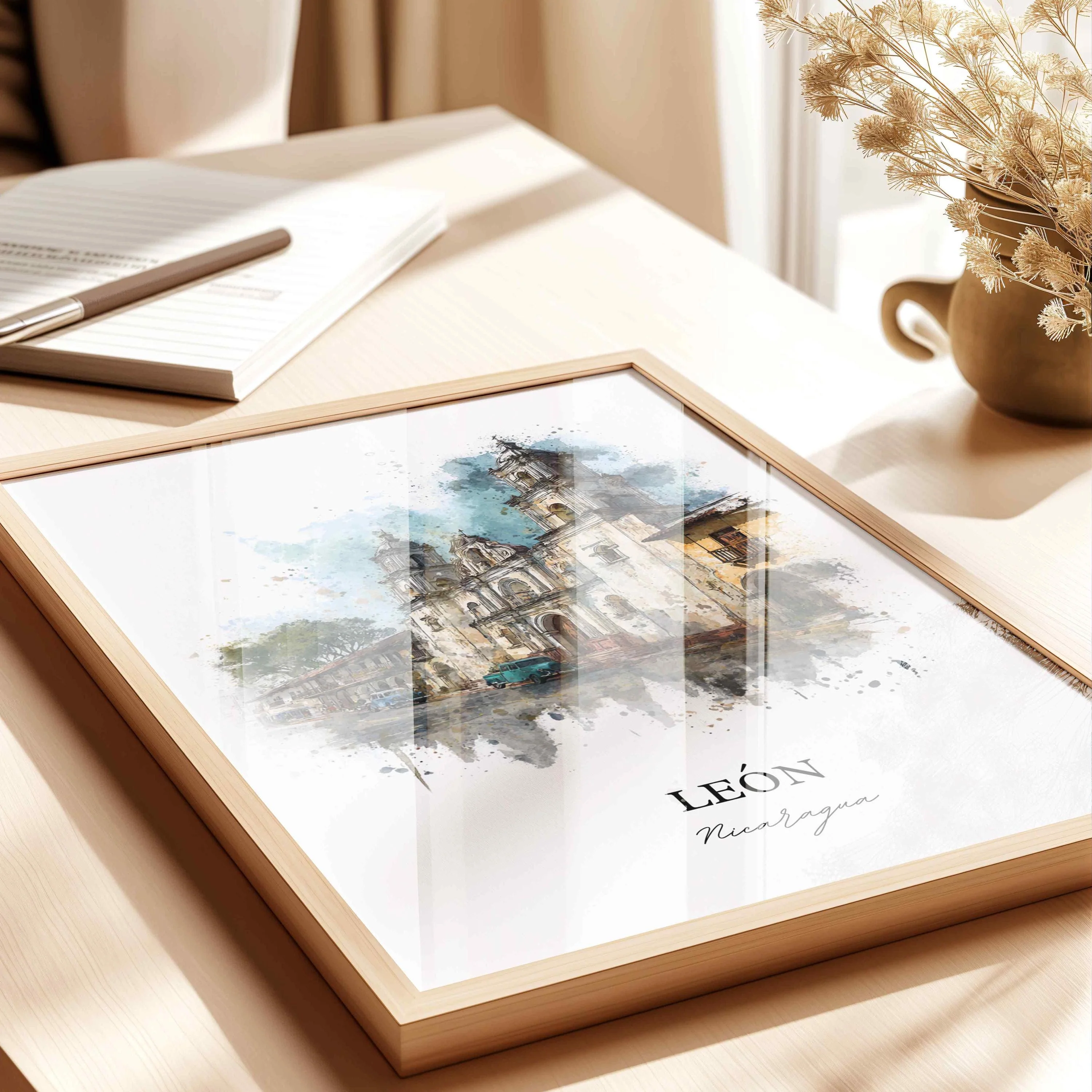 León, Nicaragua – Watercolor Art Print - Image 4