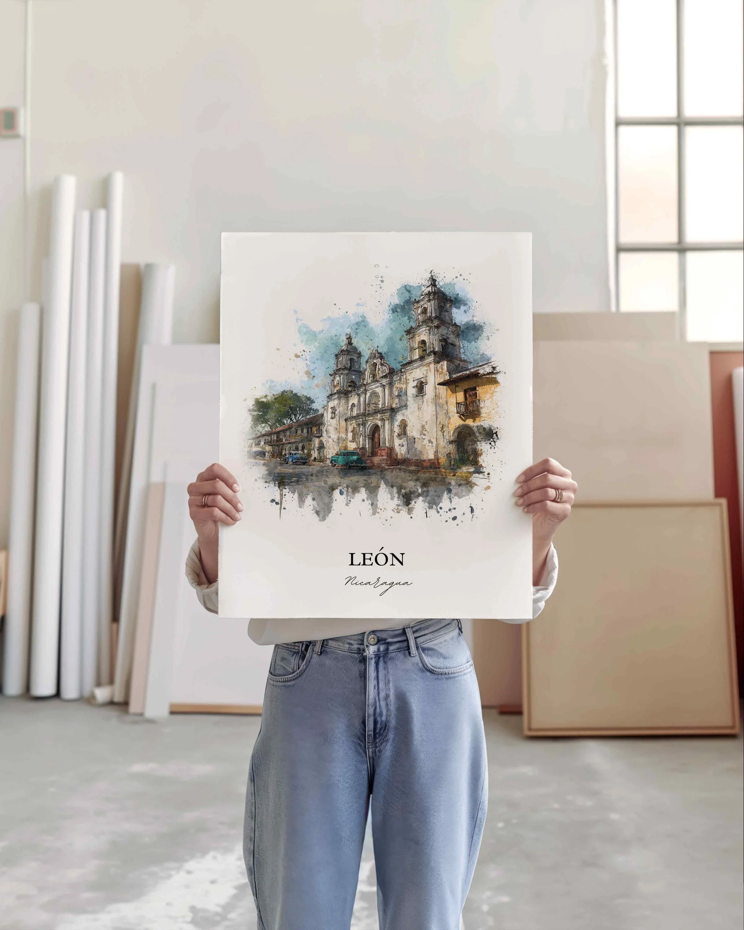 León, Nicaragua – Watercolor Art Print - Image 6