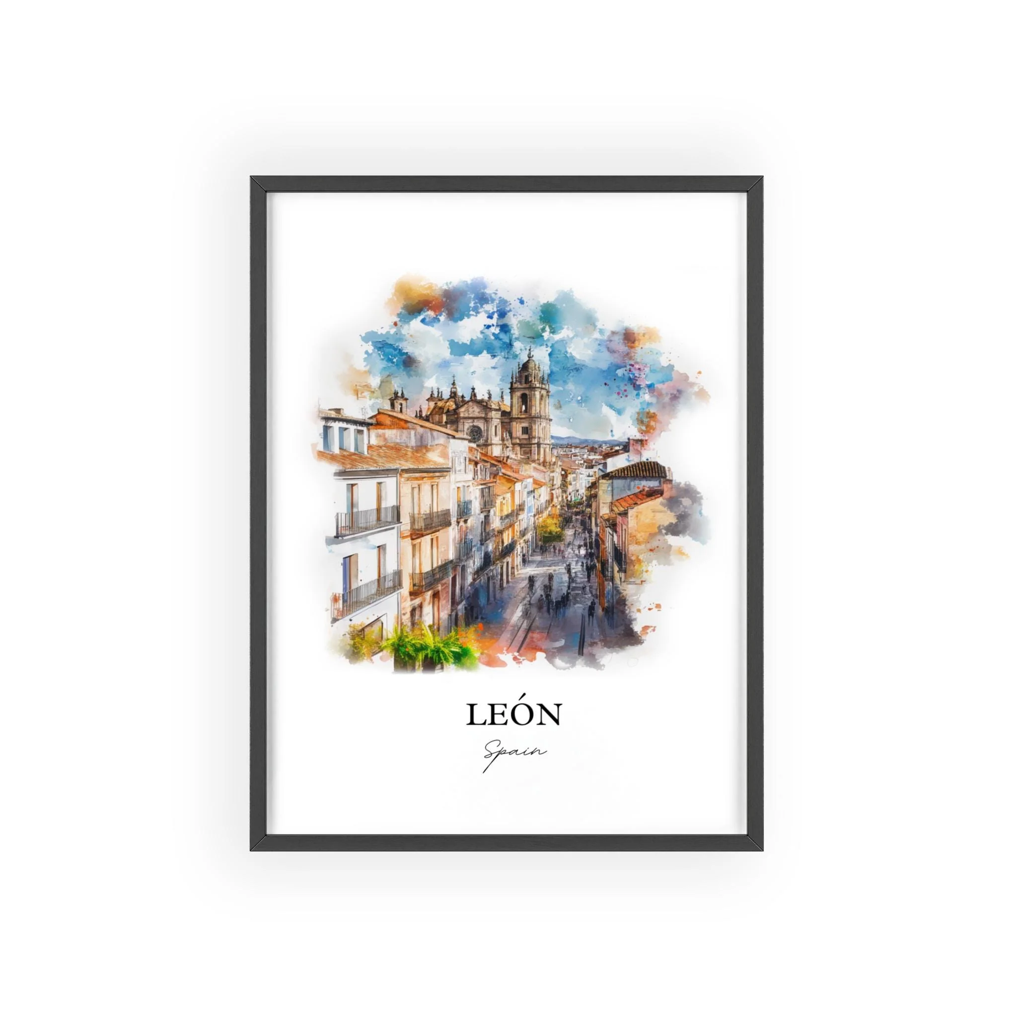 León, Spain – Watercolor Art Print - Image 7