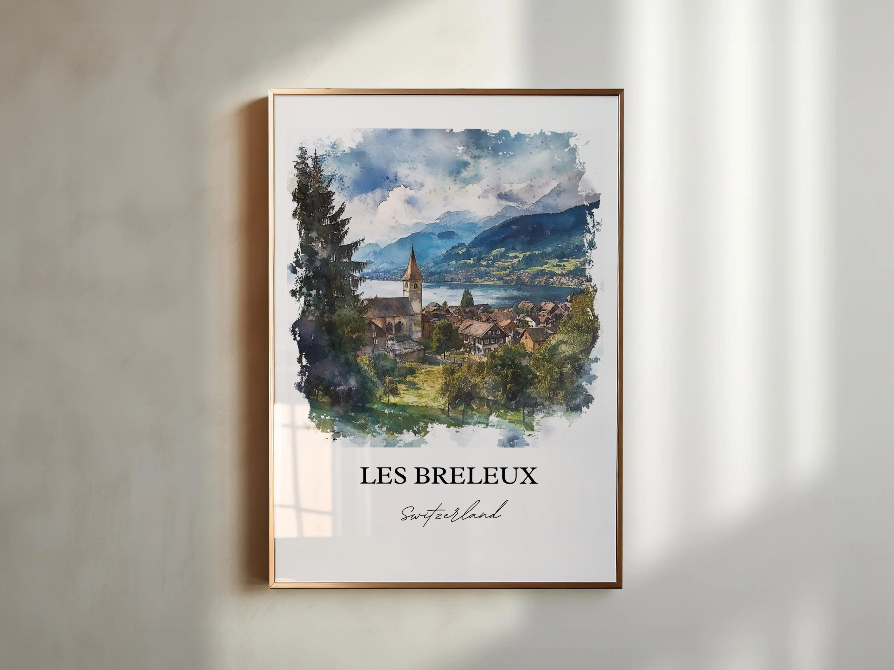 Les Breuleux, Switzerland – Watercolor Art Print - Image 5