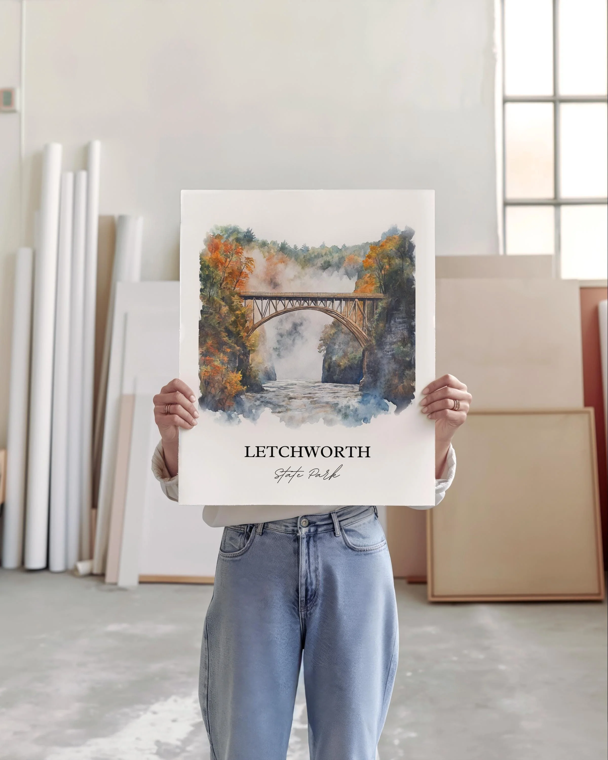 Letchworth State Park, USA – Watercolor Art Print - Image 4