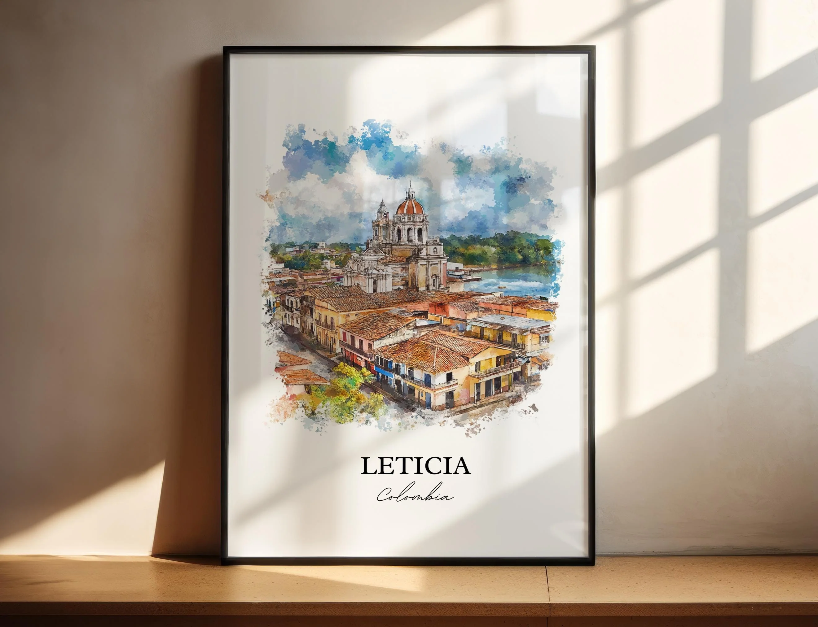 Leticia, Colombia – Watercolor Art Print of Amazon River
