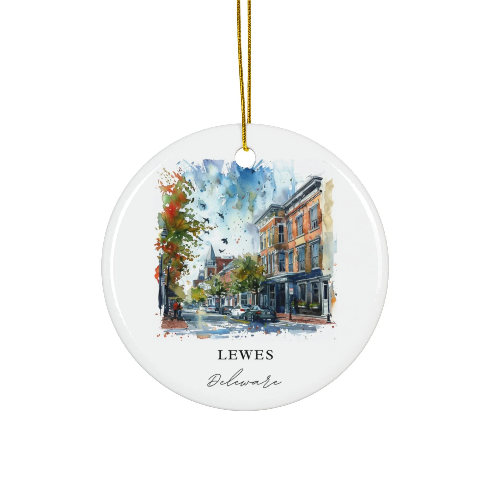 Lewes DE Ornament: Unique Lewes Deleware Souvenir, Lewes DE Xmas Decor, and Authentic Lewes DE Christmas Gift