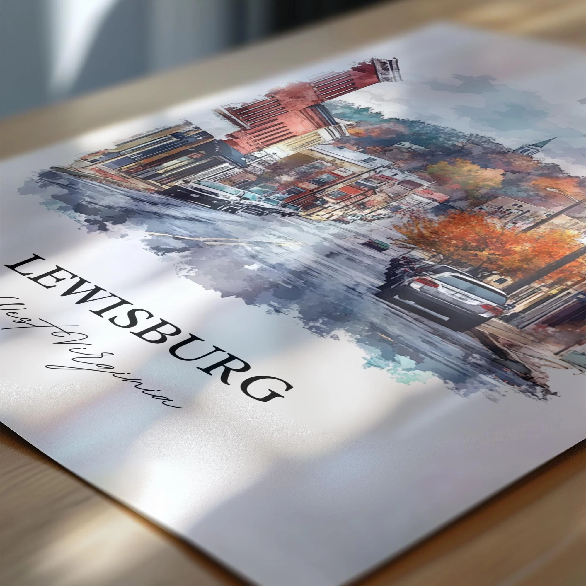 Lewisburg, West Virginia, USA – Watercolor Art Print - Image 2