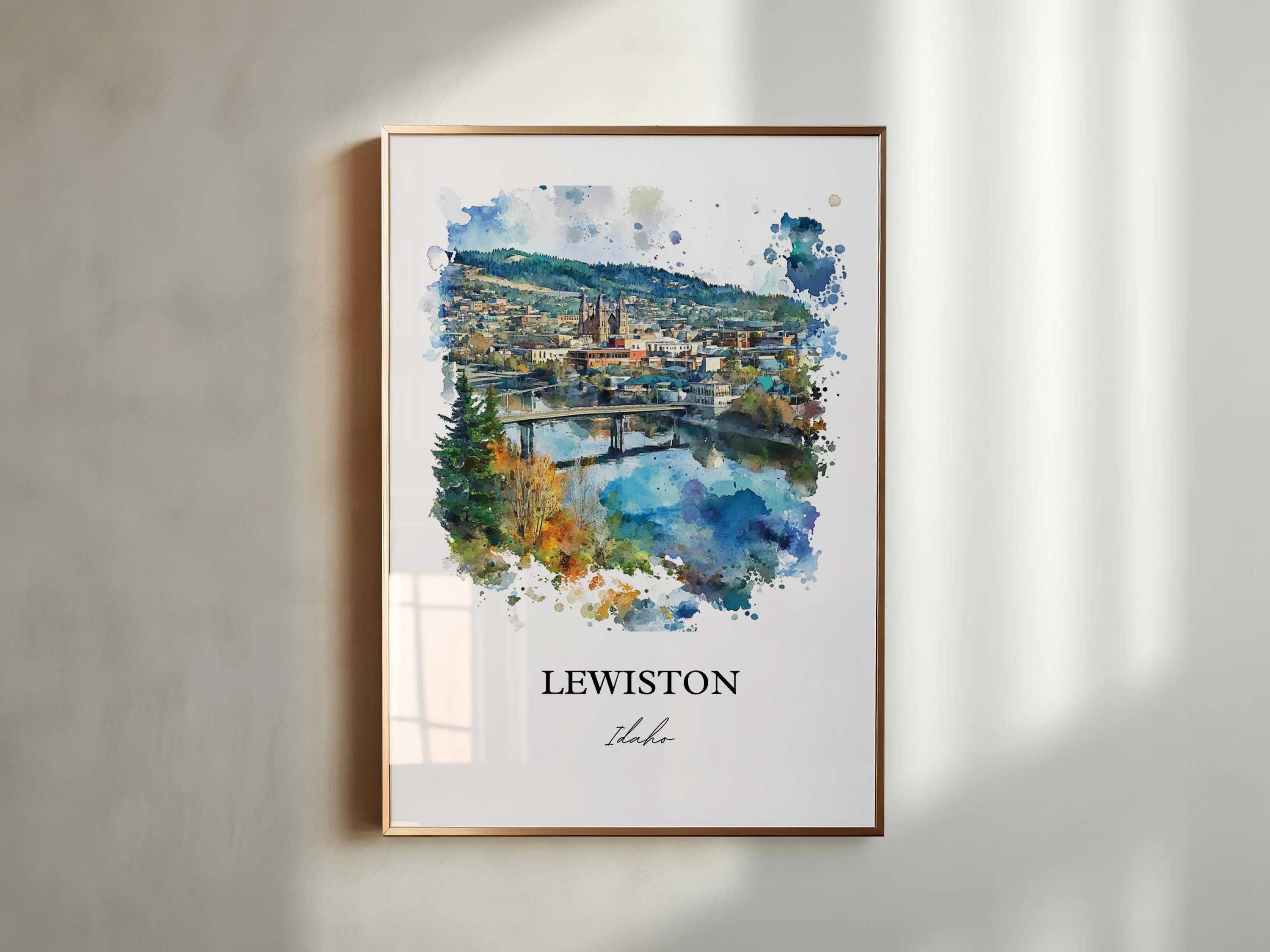 Lewiston, Idaho, Idaho – Watercolor Art Print - Image 3