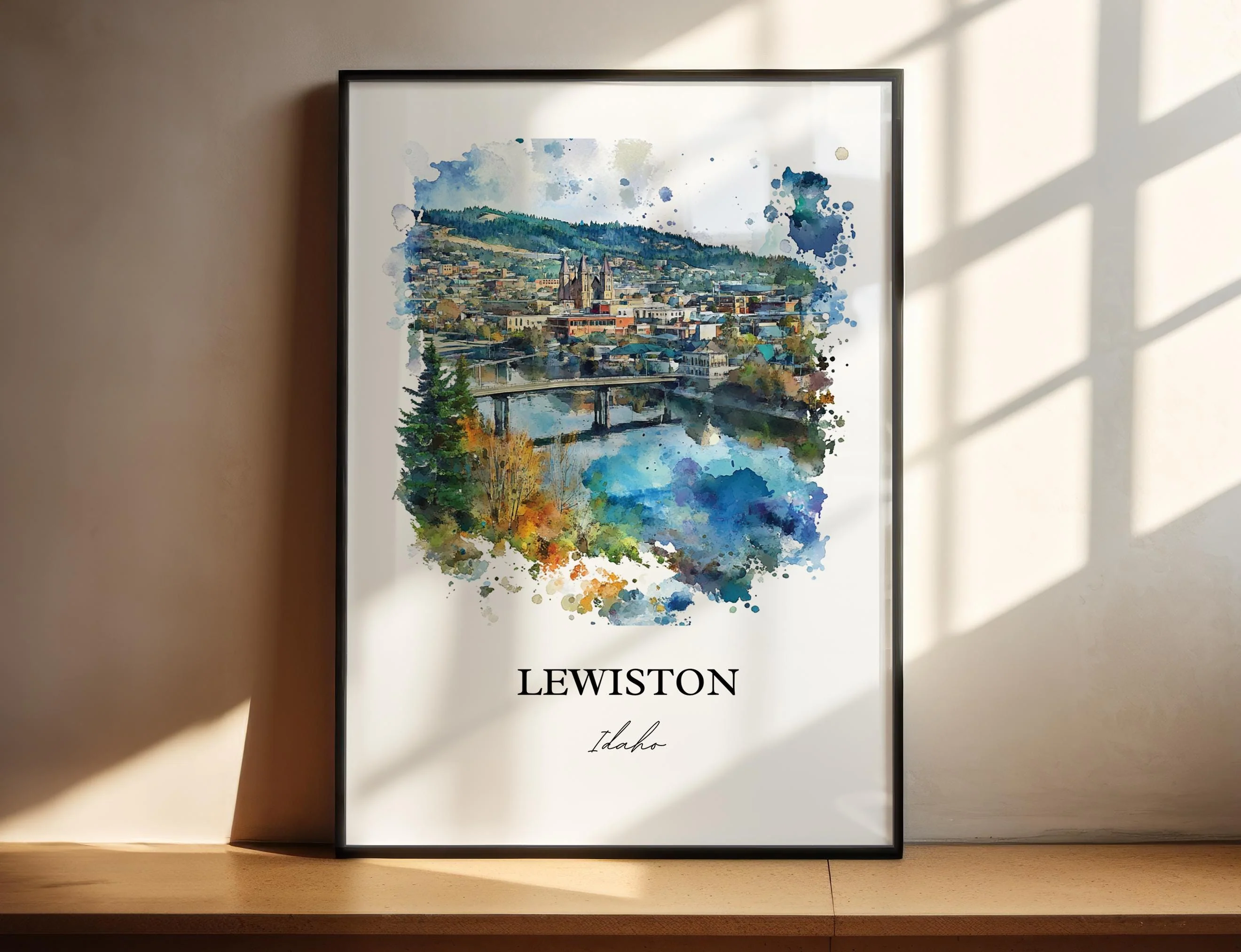 Lewiston, Idaho, Idaho – Watercolor Art Print - Image 5
