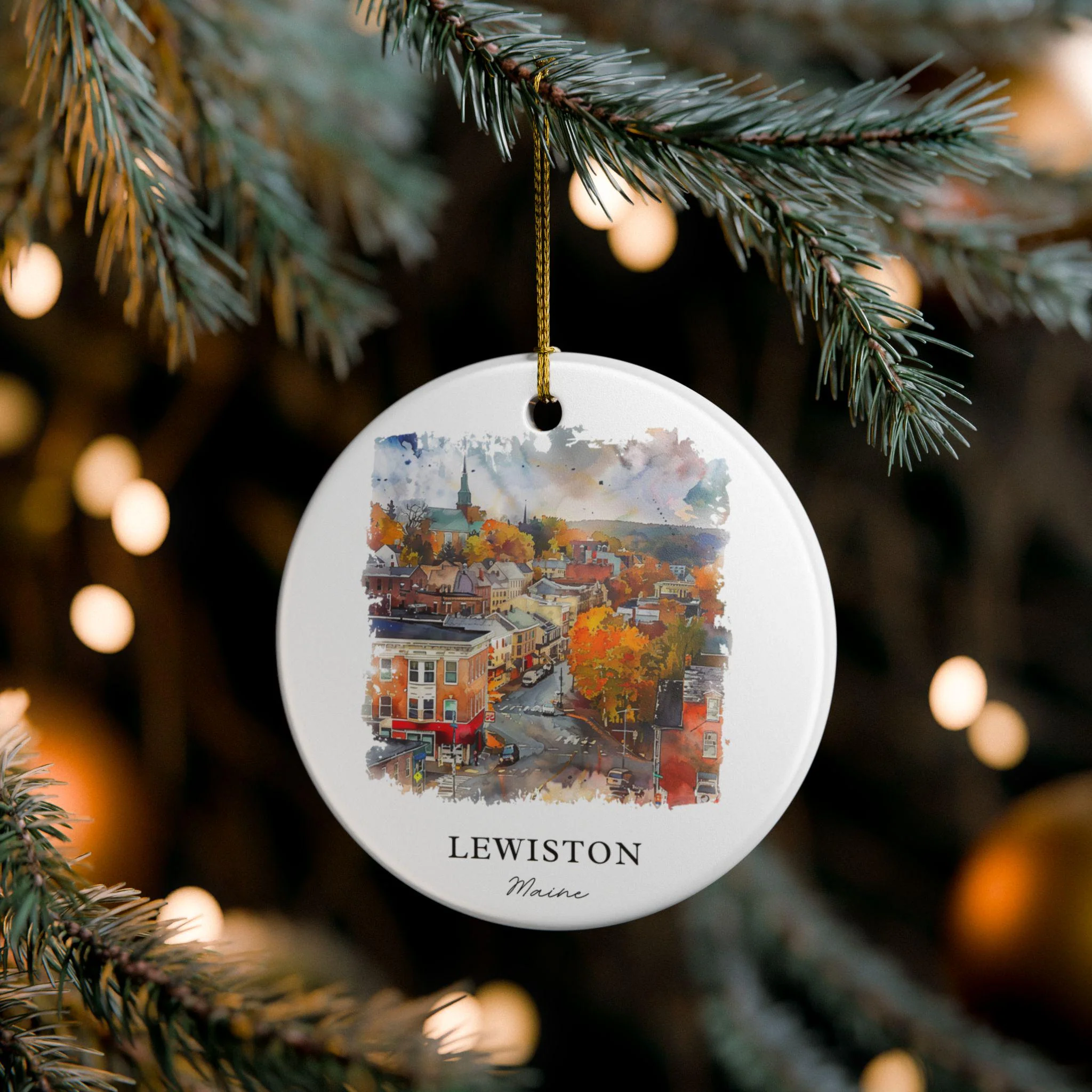 Lewiston Maine Ornament: Unique Lewiston ME Souvenir, Maine Xmas Decor, and Authentic Lewiston Maine Gift - Image 4