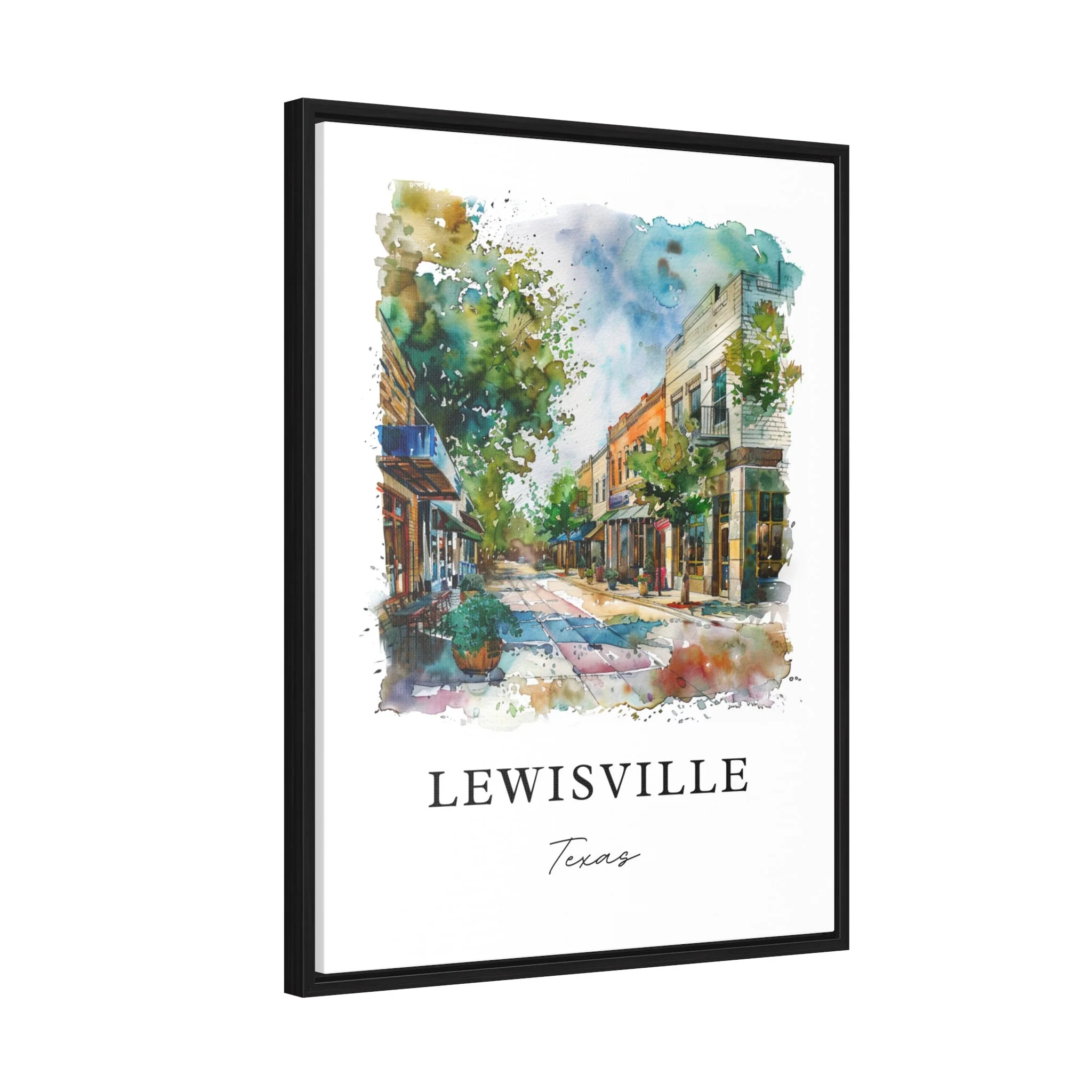 Lewisville, TX, Texas – Watercolor Art Print - Image 7