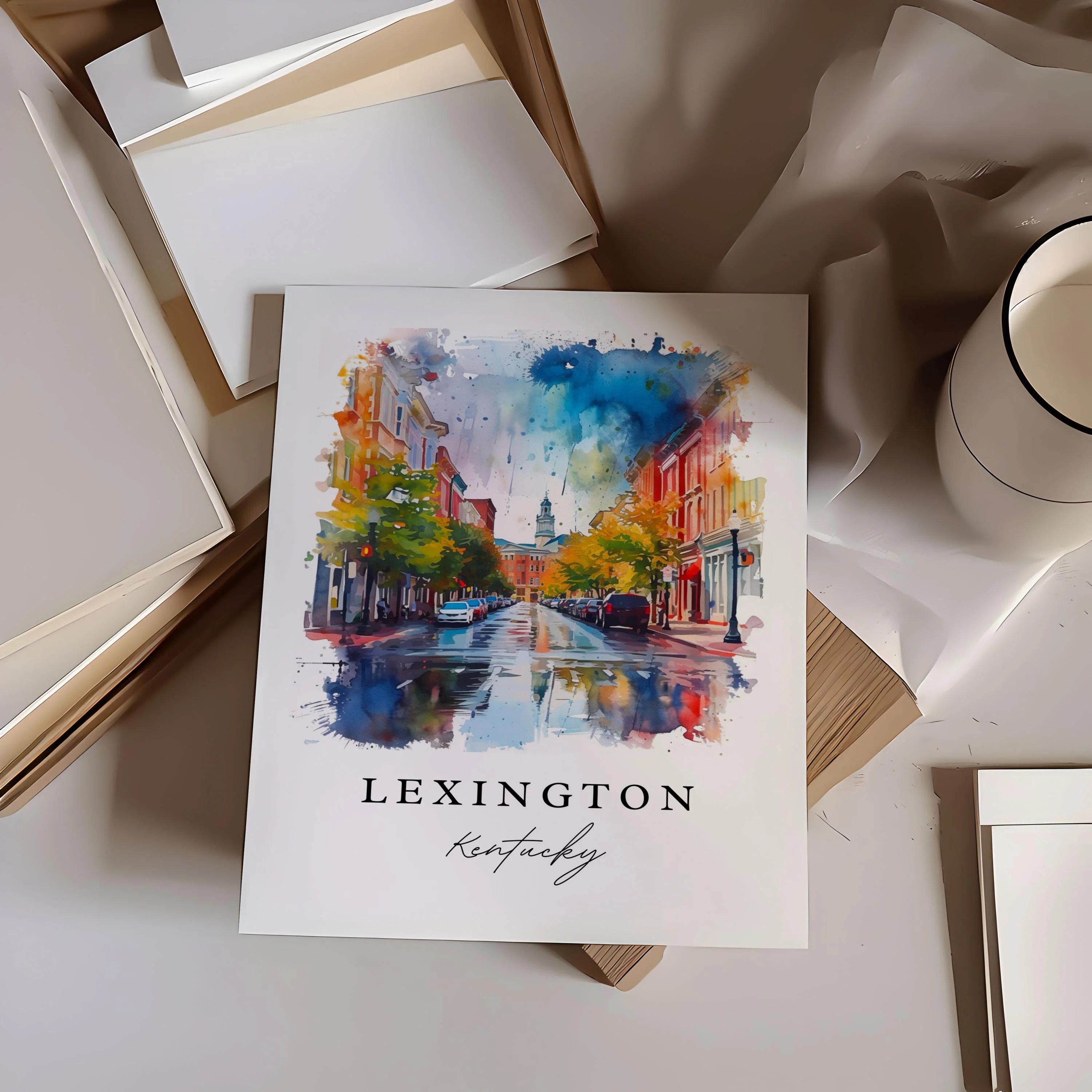 Lexington, Kentucky – Watercolor Art Print - Image 2
