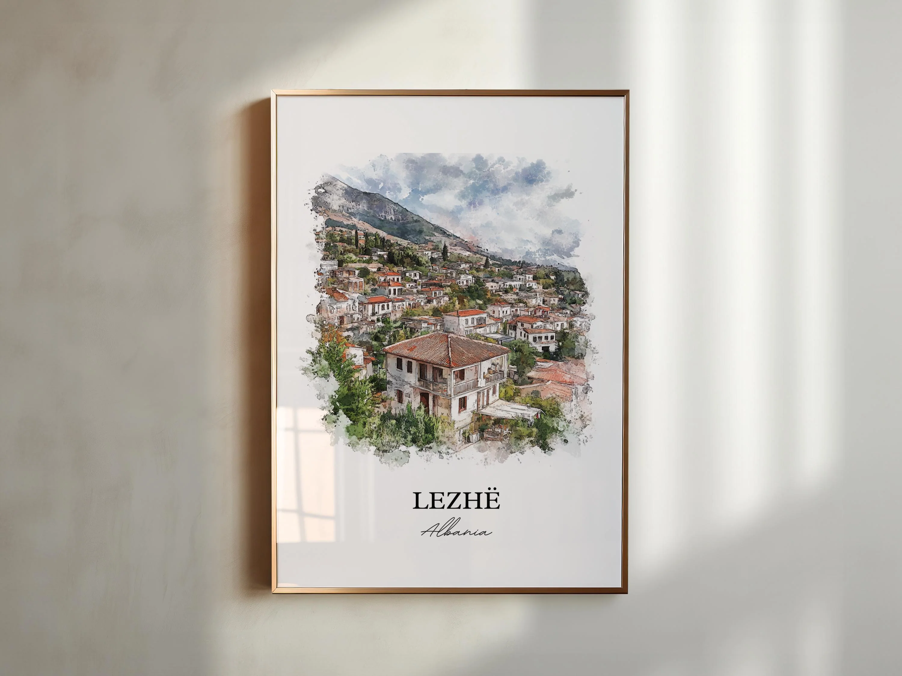 Lezhë, Albania – Watercolor Art Print - Image 4