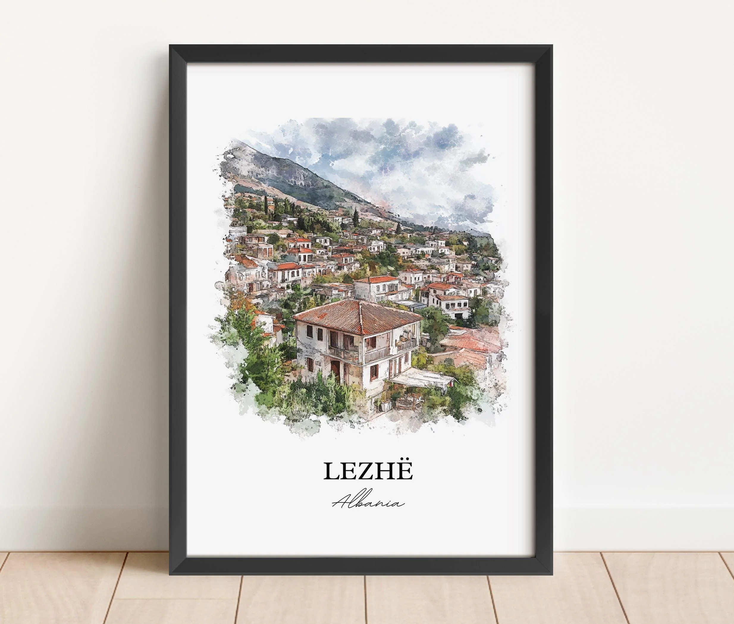 Lezhë, Albania – Watercolor Art Print - Image 6