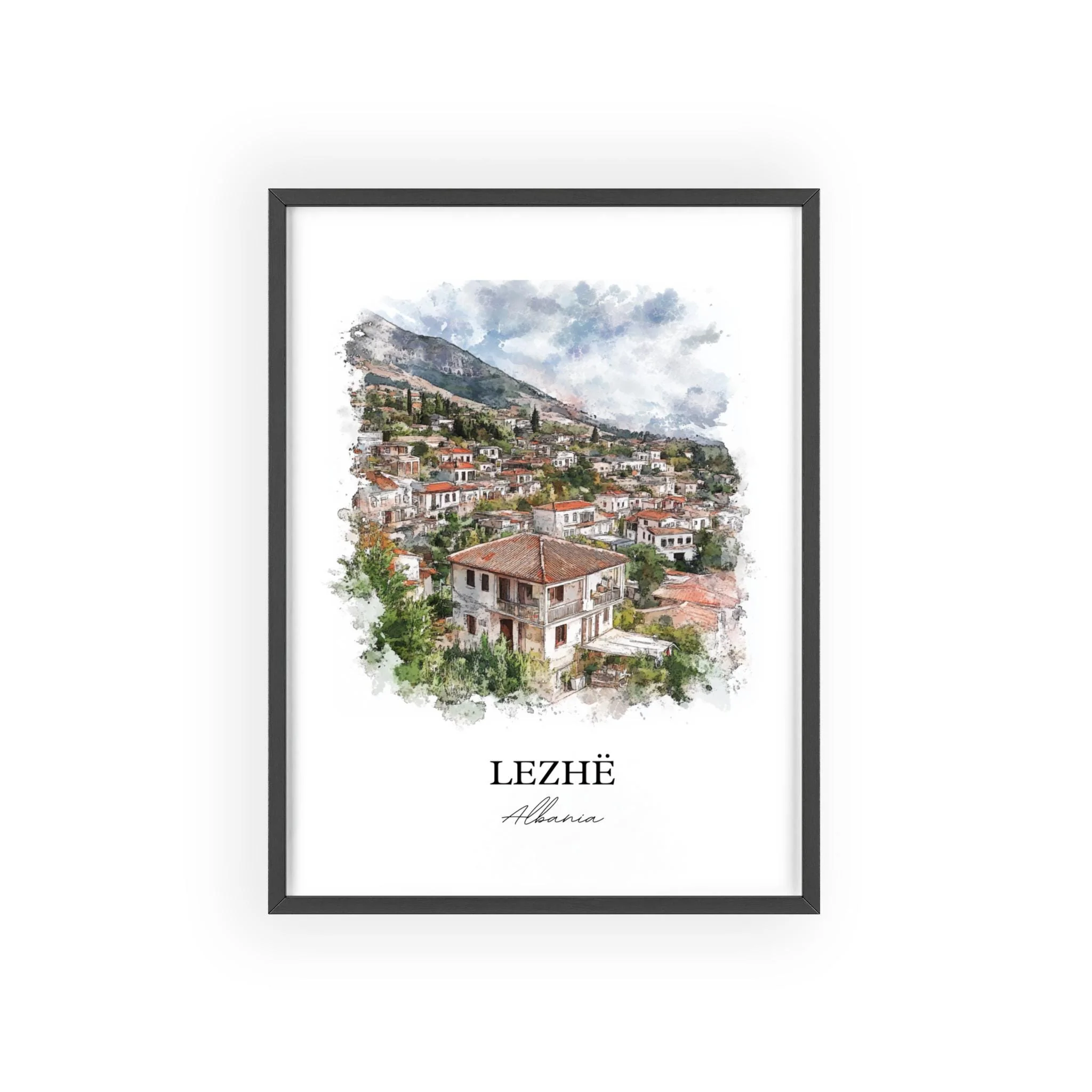 Lezhë, Albania – Watercolor Art Print - Image 7