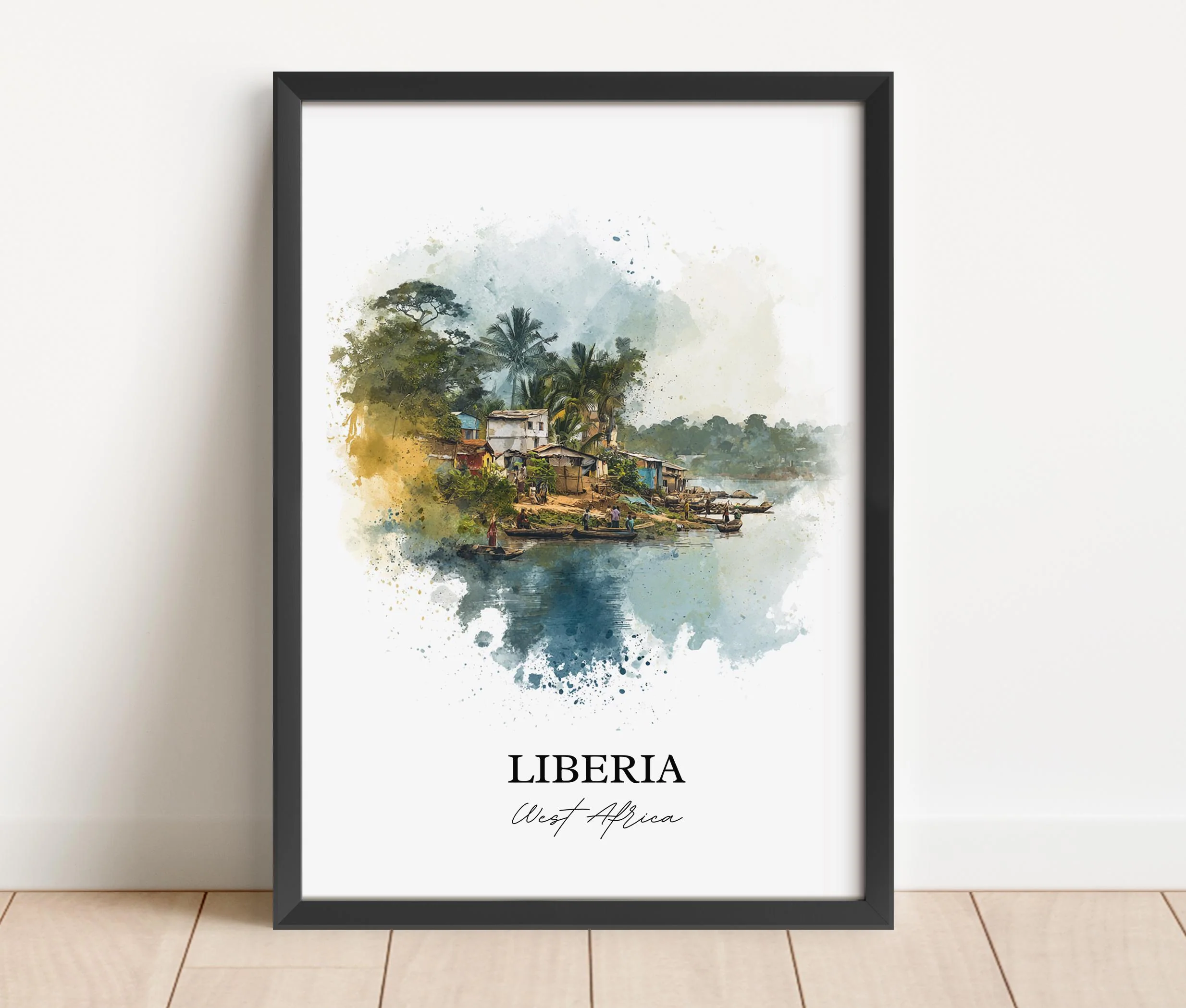 Liberia, Africa – Watercolor Art Print - Image 6
