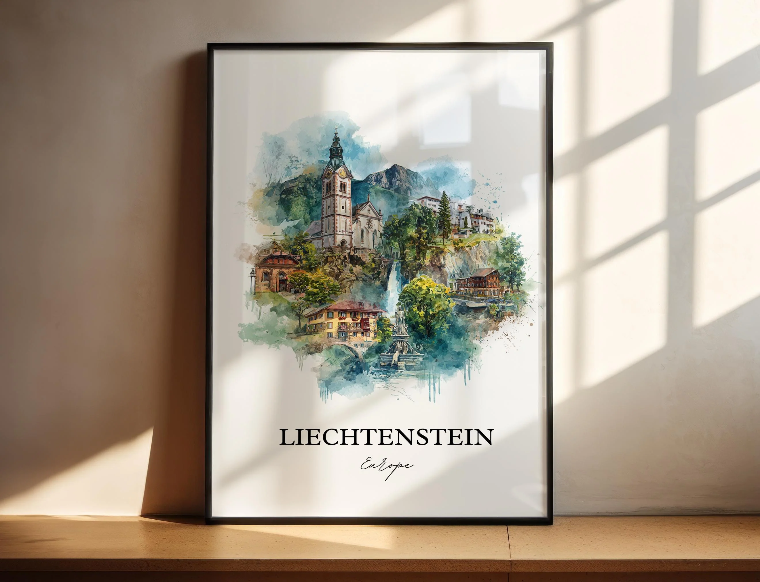 Liechtenstein, Liechtenstein – Watercolor Art Print