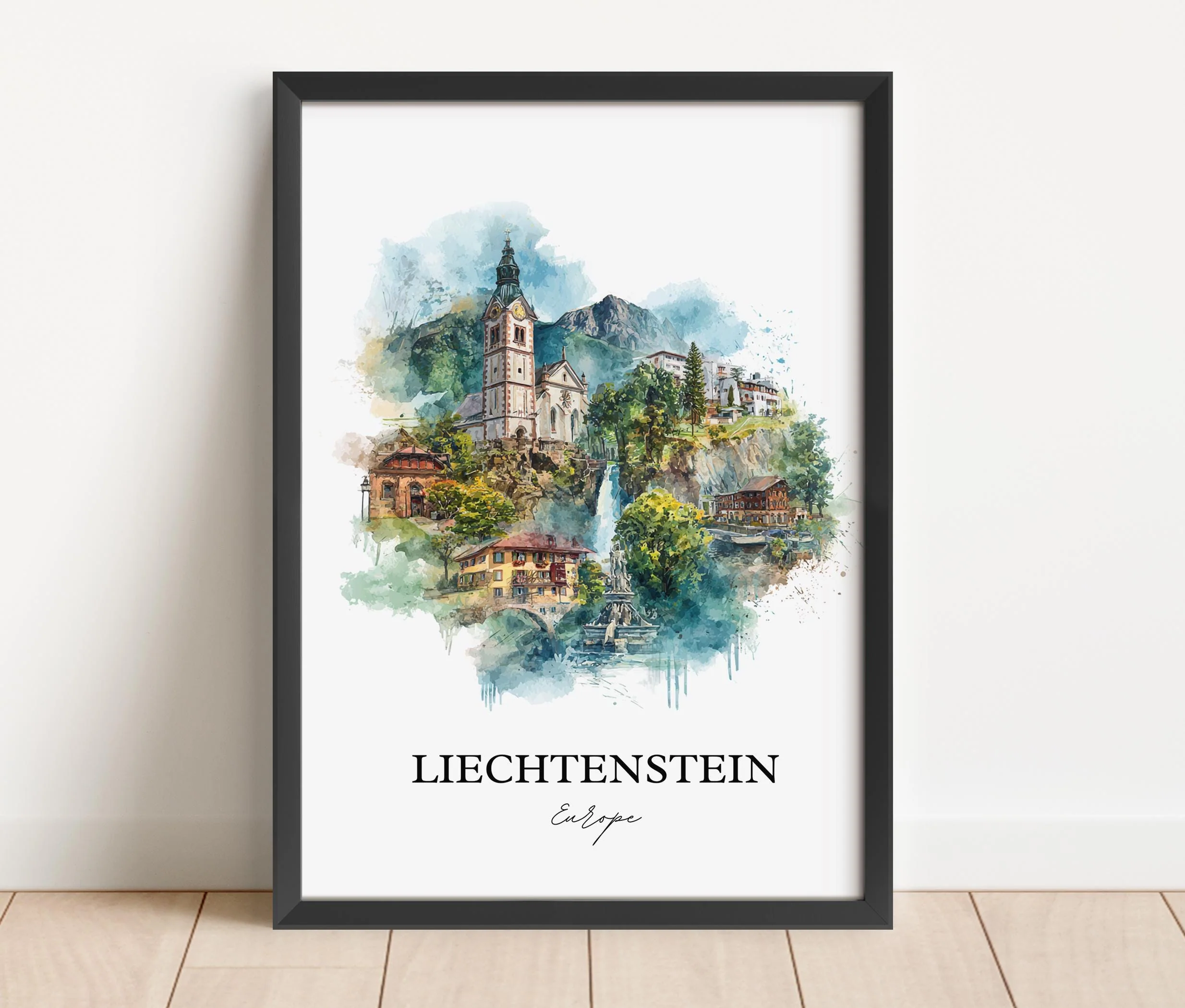 Liechtenstein, Liechtenstein – Watercolor Art Print - Image 5