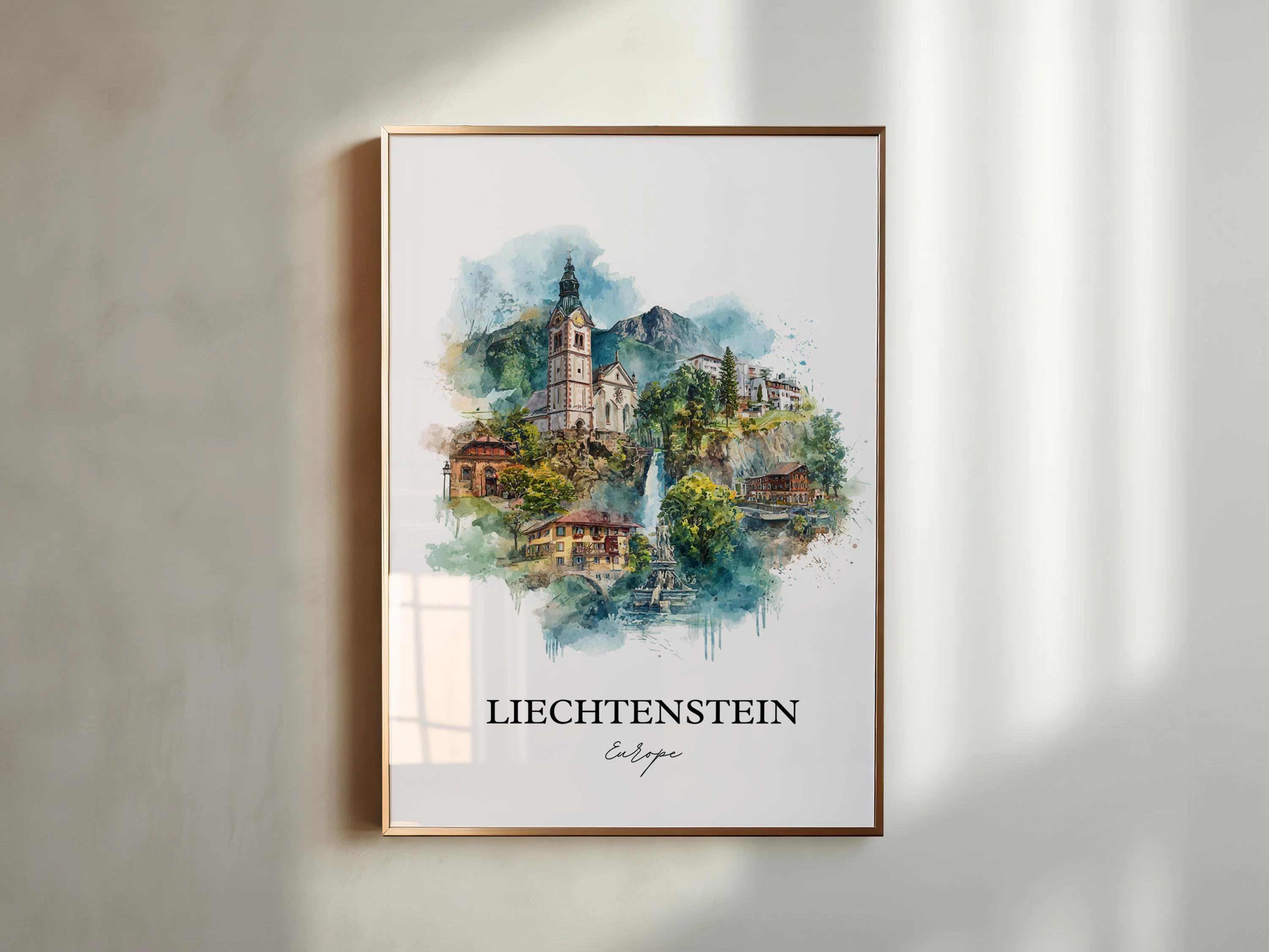 Liechtenstein, Liechtenstein – Watercolor Art Print - Image 6