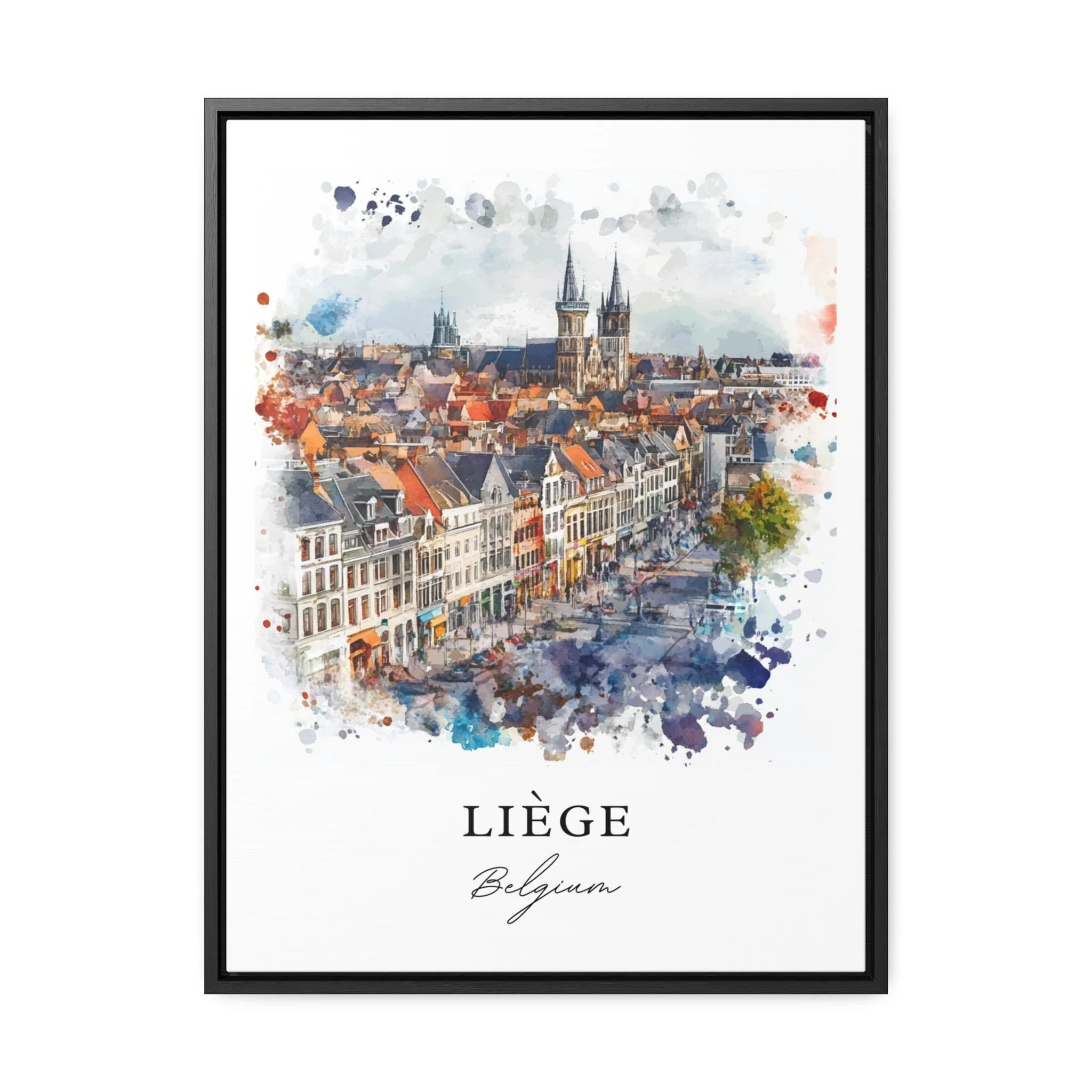 Liege, Belgium – Watercolor Art Print - Image 4