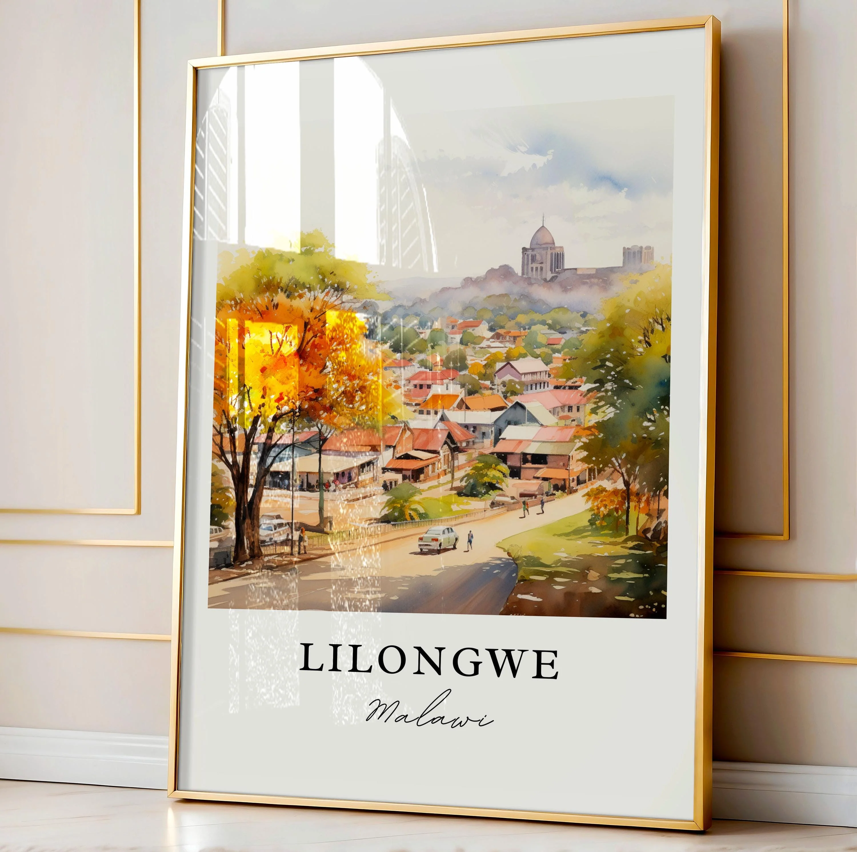 Lilongwe, Malawi – Watercolor Art Print - Image 4