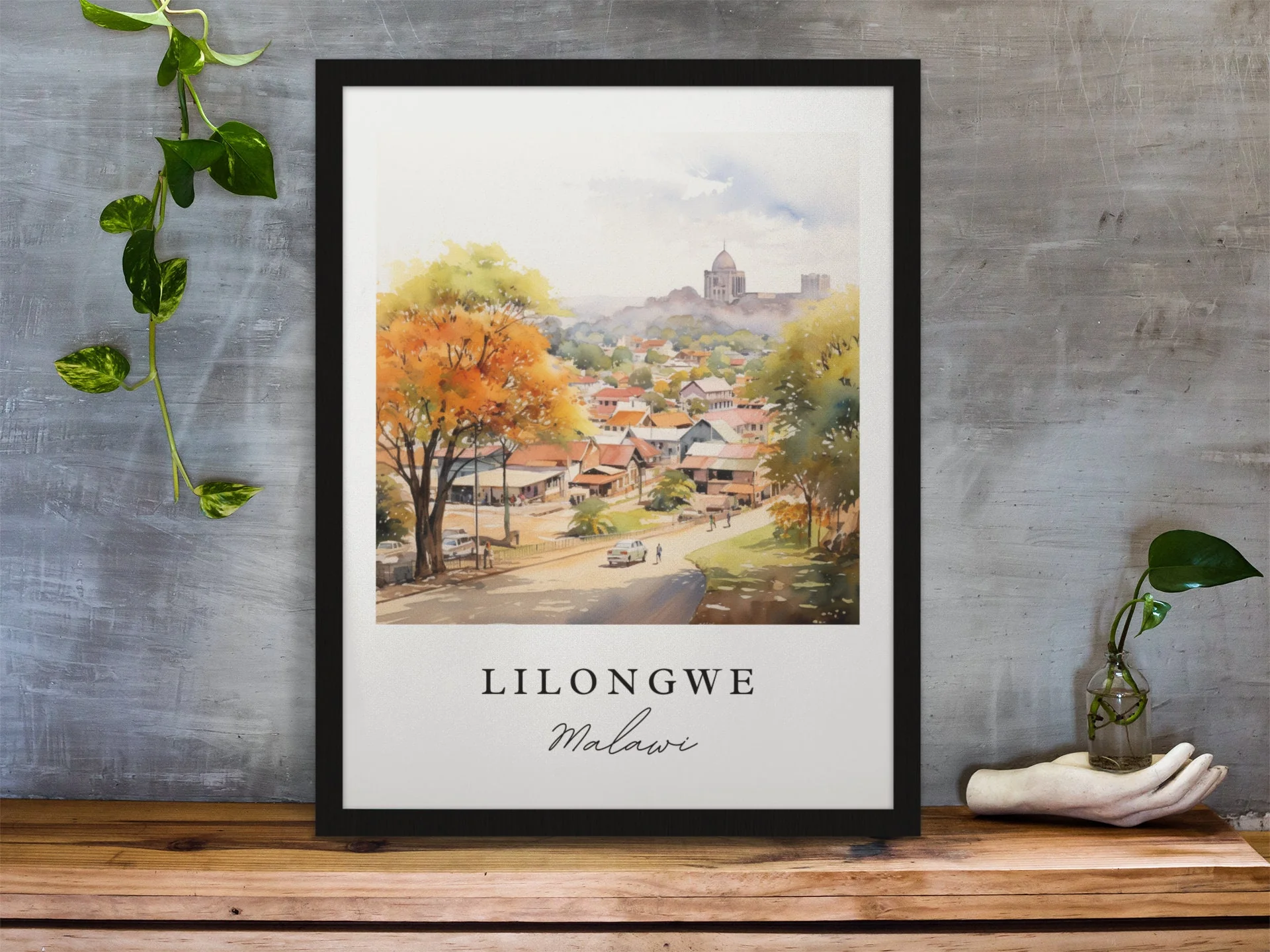 Lilongwe, Malawi – Watercolor Art Print - Image 5