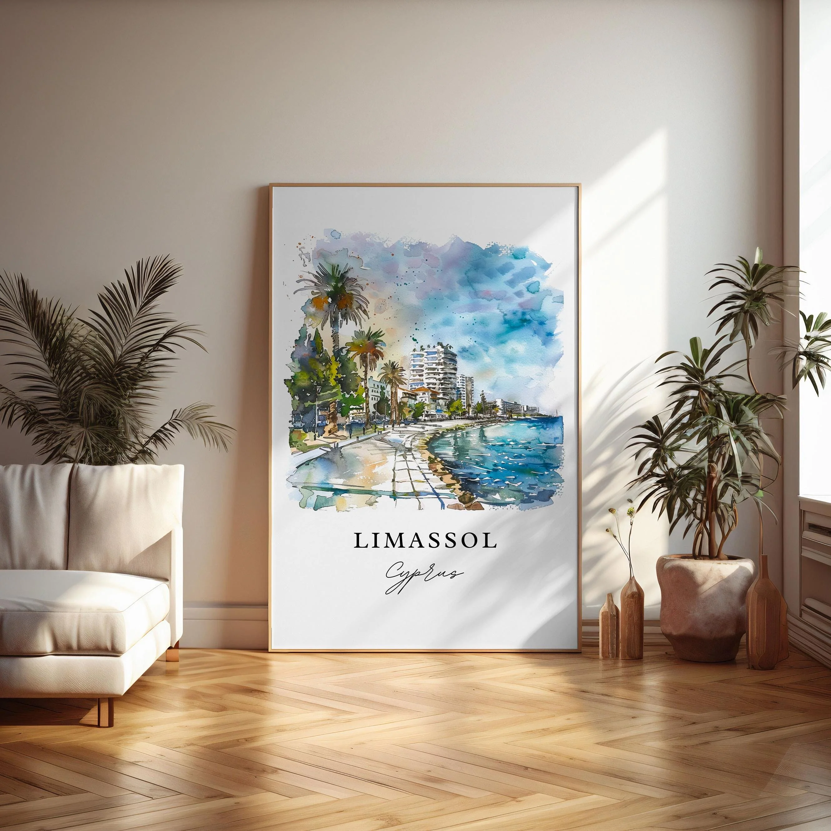 Limassol, Cyprus – Watercolor Art Print - Image 4