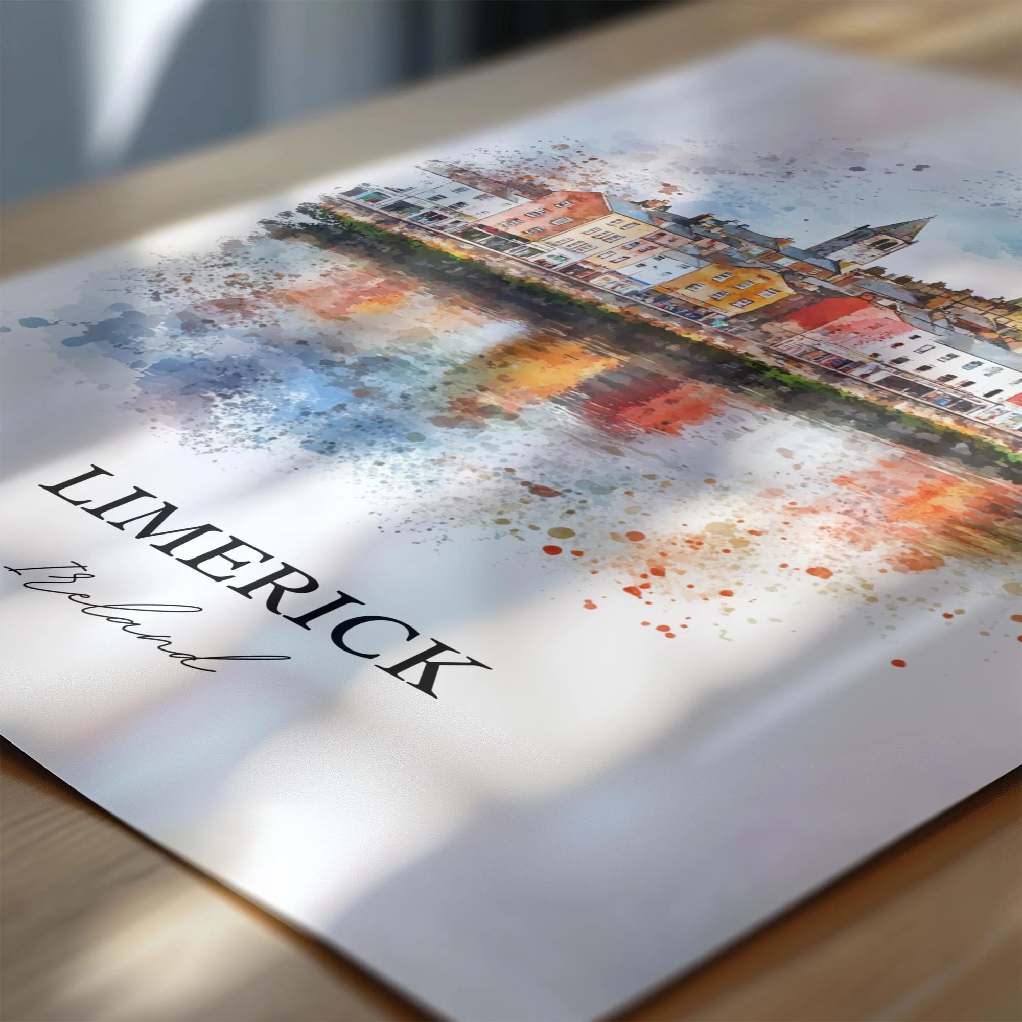 Limerick, Ireland – Watercolor Art Print - Image 2