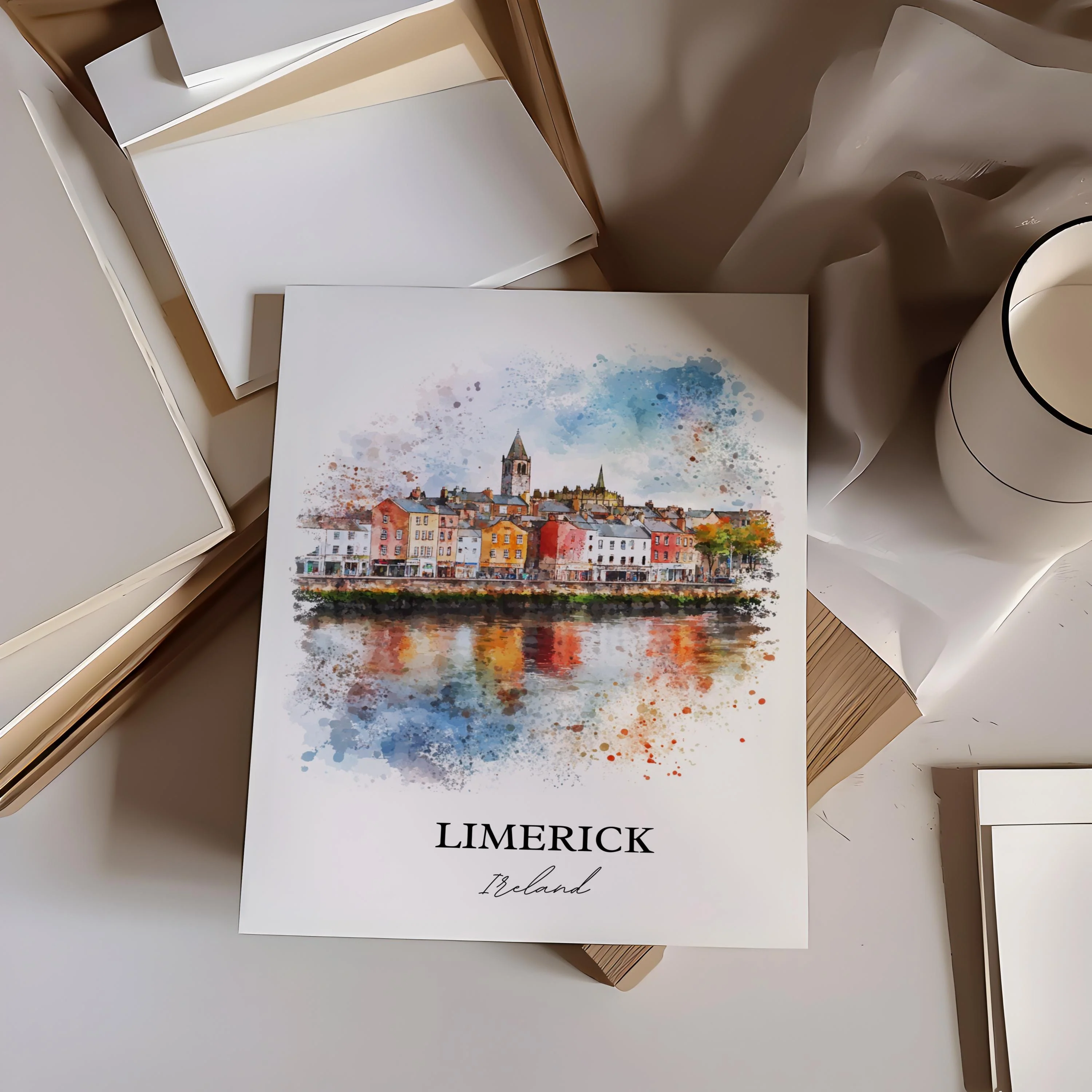 Limerick, Ireland – Watercolor Art Print - Image 3