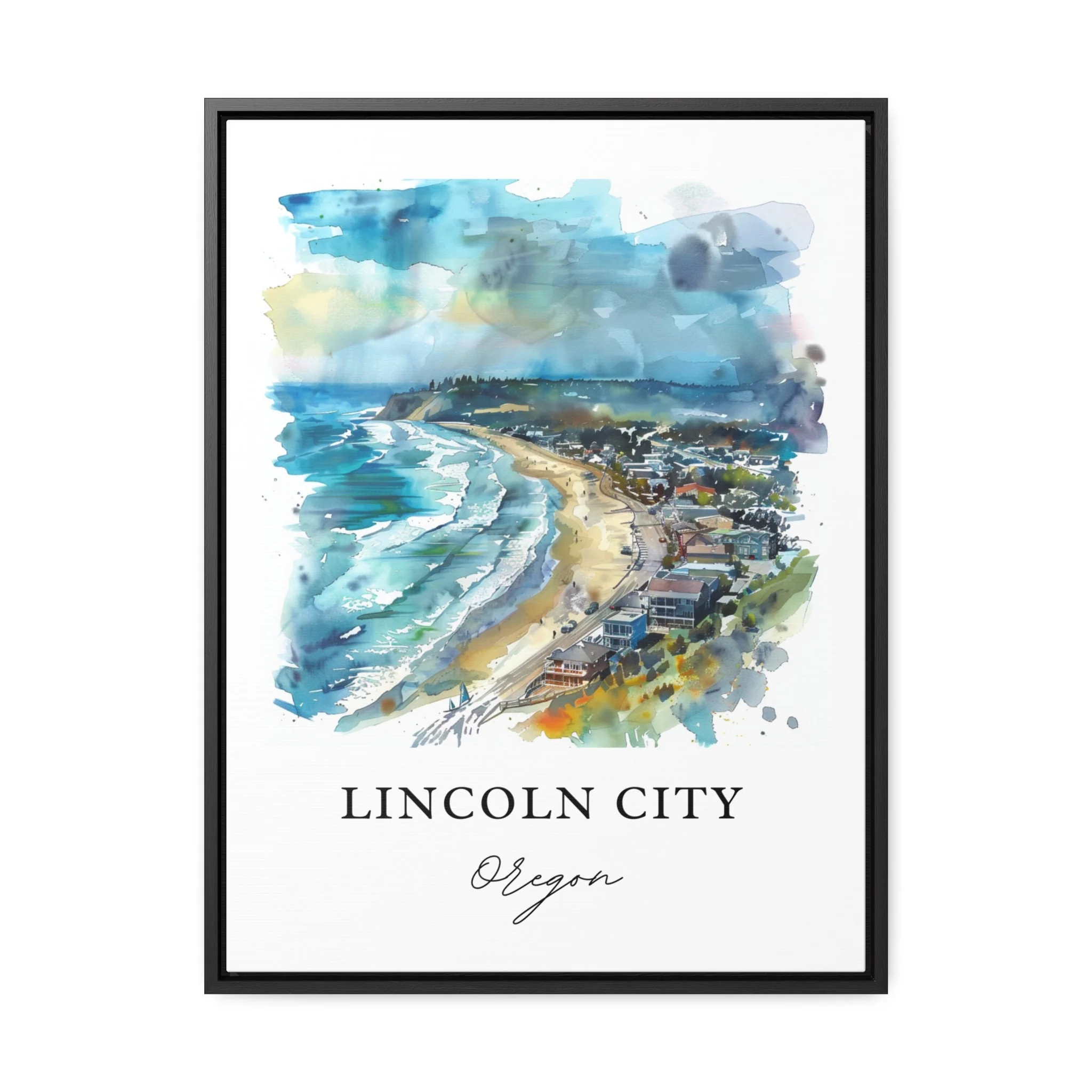 Lincoln City, Oregon, Oregon – Watercolor Art Print - Image 5