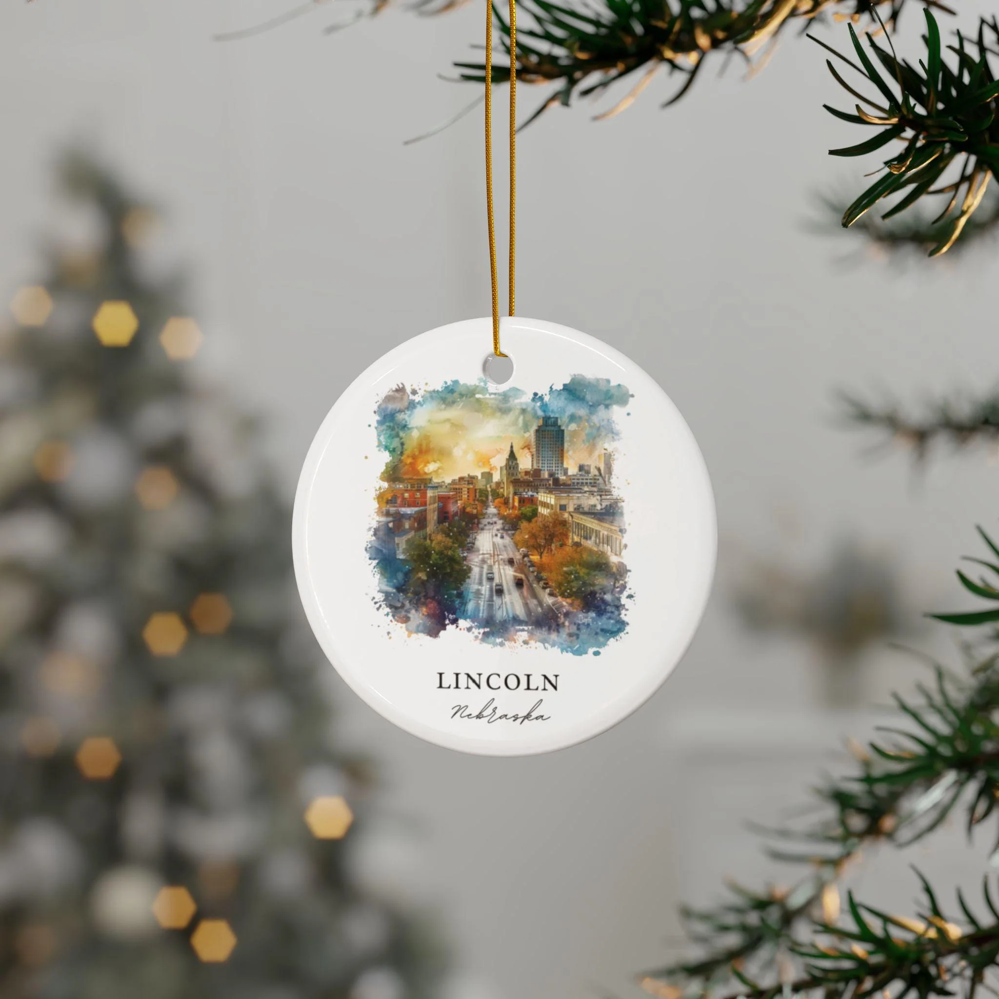 Lincoln NE Ornament: Unique Lincoln Nebraska Souvenir, Lincoln Nebraska Decor, and Lincoln NE Christmas Gift - Image 2