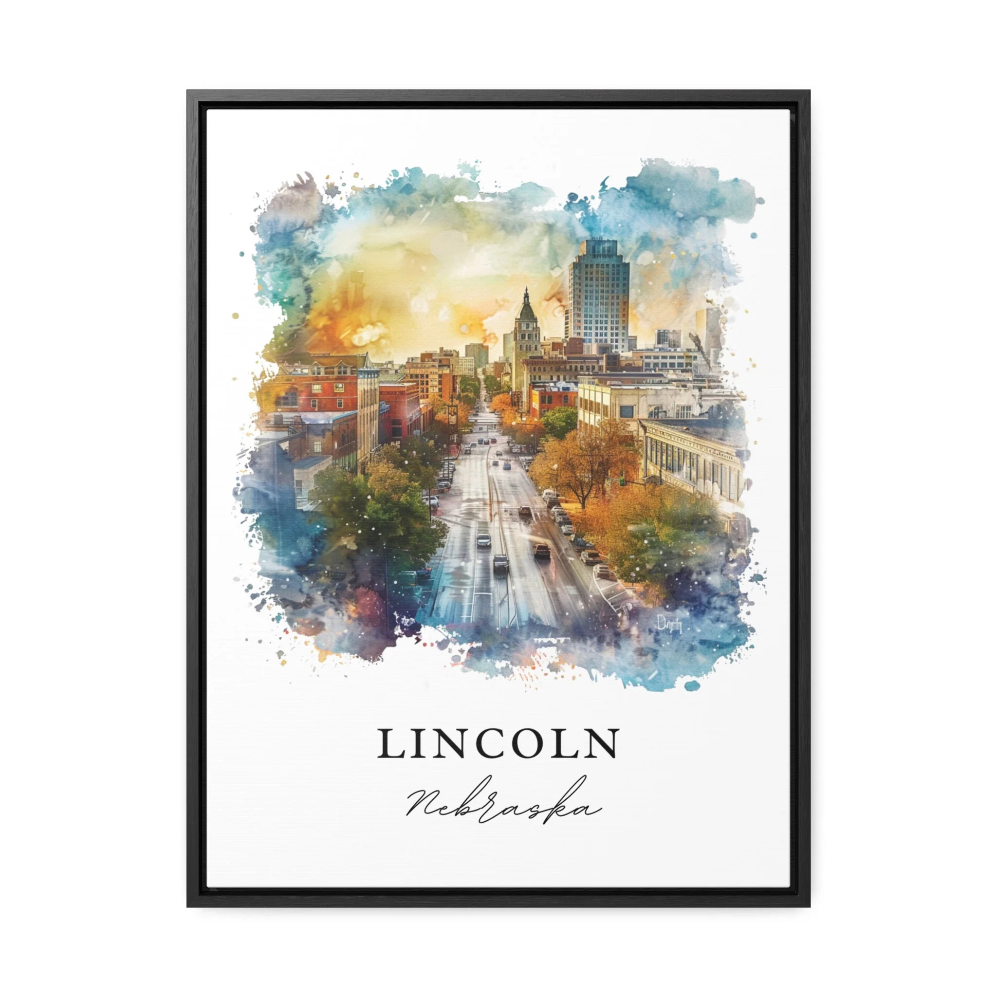 Lincoln, Nebraska, USA – Watercolor Art Print - Image 5