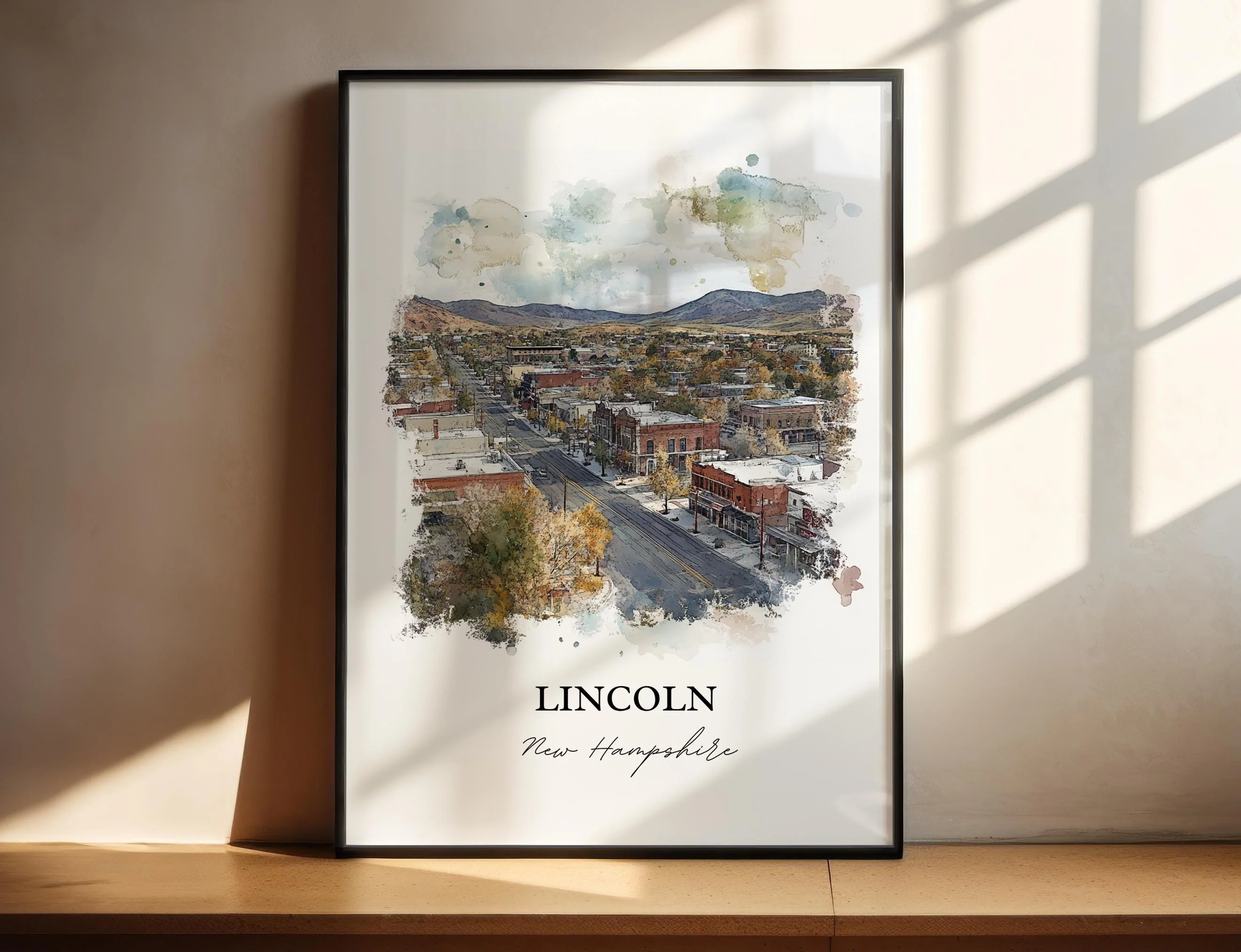 Lincoln, New Hampshire, USA – Watercolor Art Print