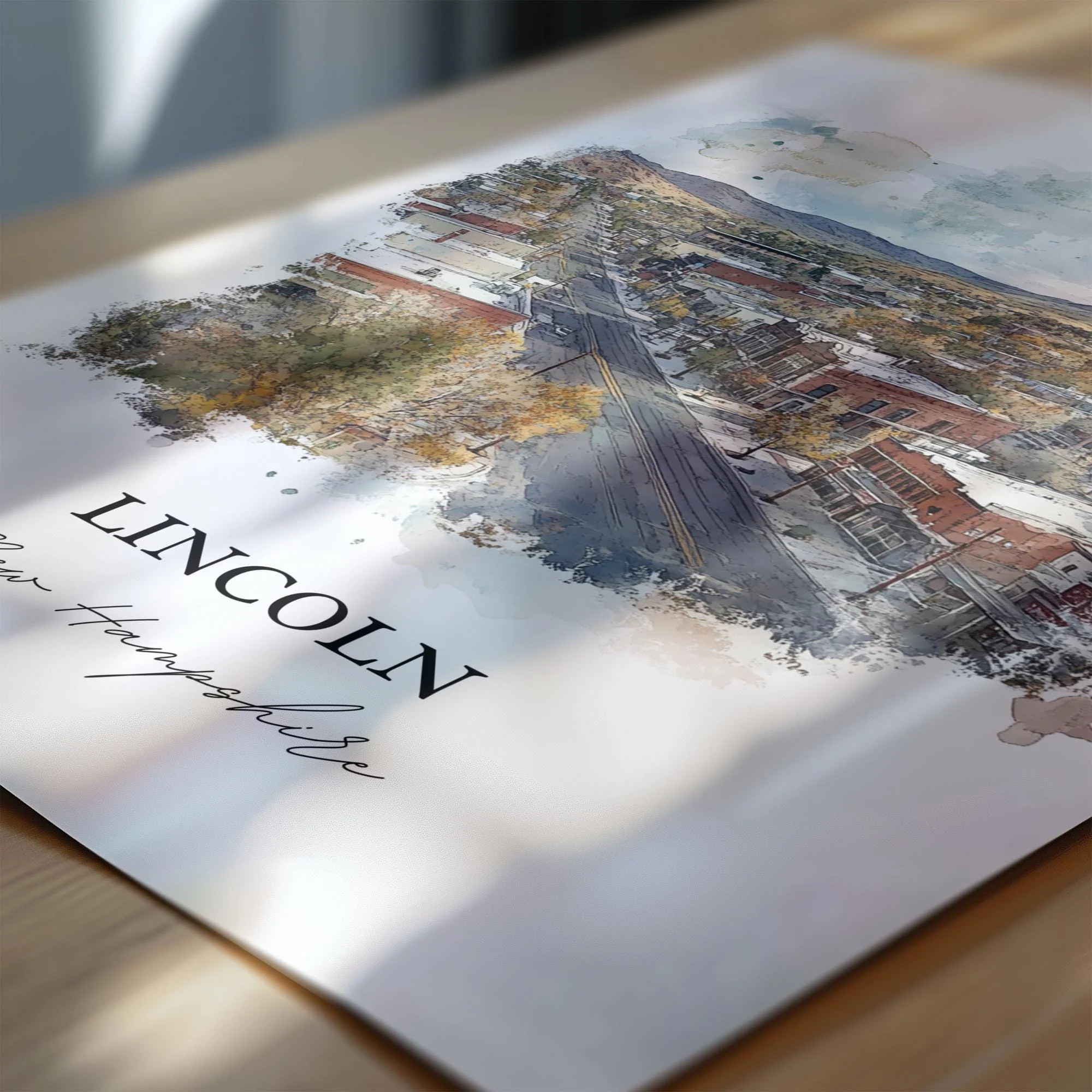 Lincoln, New Hampshire, USA – Watercolor Art Print - Image 2