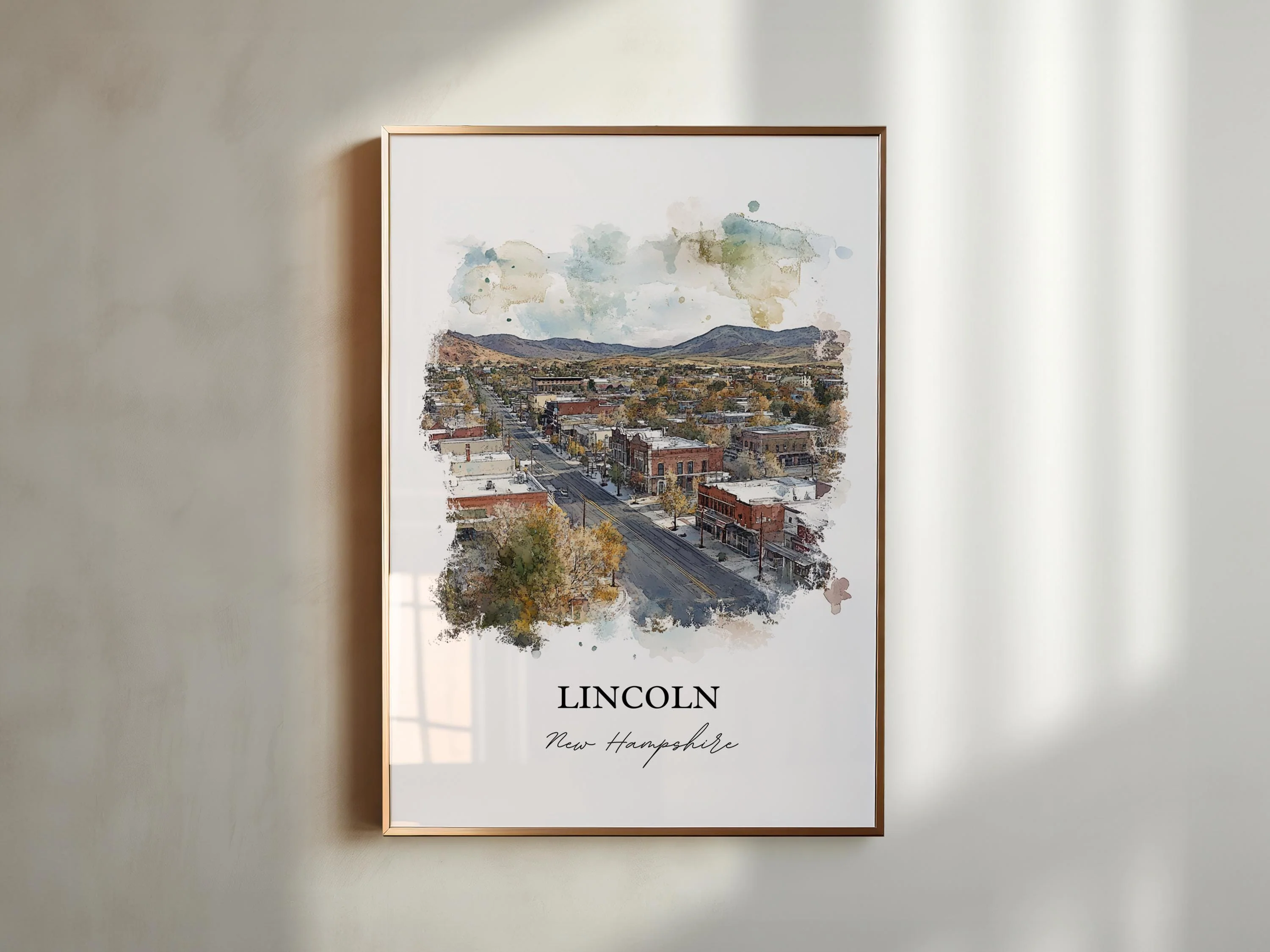 Lincoln, New Hampshire, USA – Watercolor Art Print - Image 3