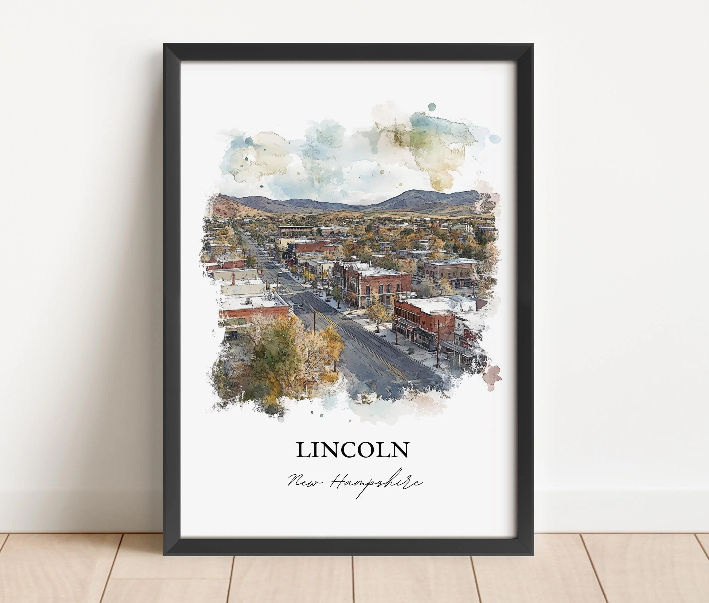 Lincoln, New Hampshire, USA – Watercolor Art Print - Image 6