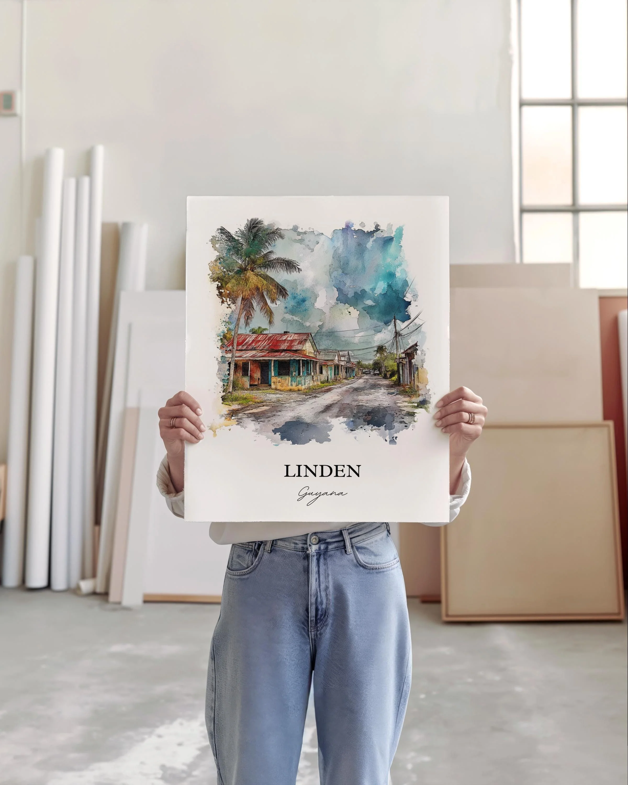 Linden, Guyana – Watercolor Art Print - Image 5
