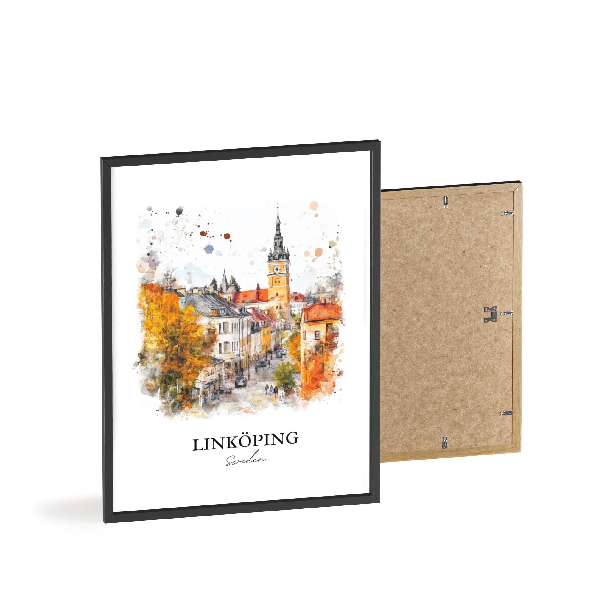 Linköping, Sweden – Watercolor Art Print - Image 8