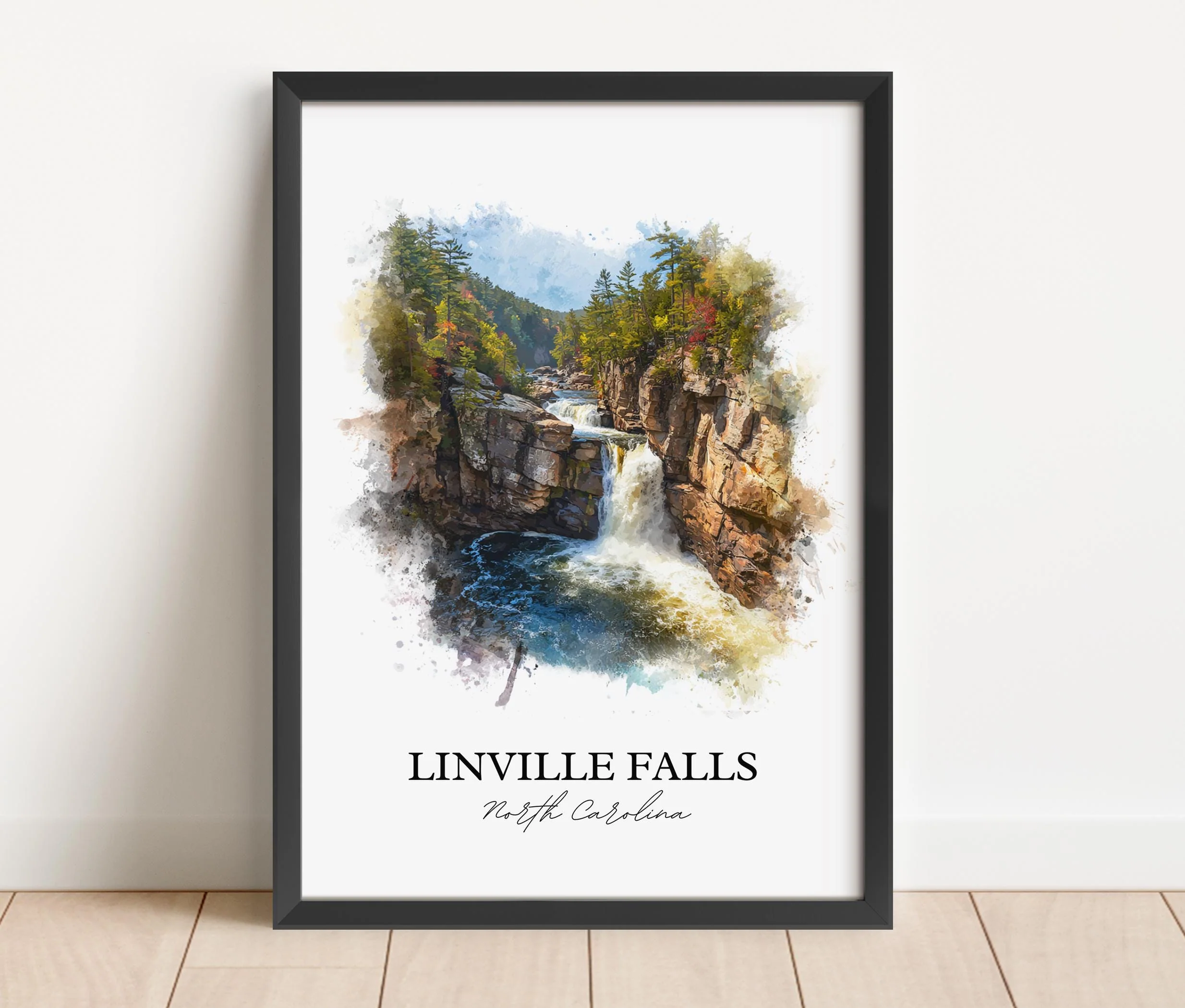Linville Falls, North Carolina, USA – Watercolor Art Print - Image 6