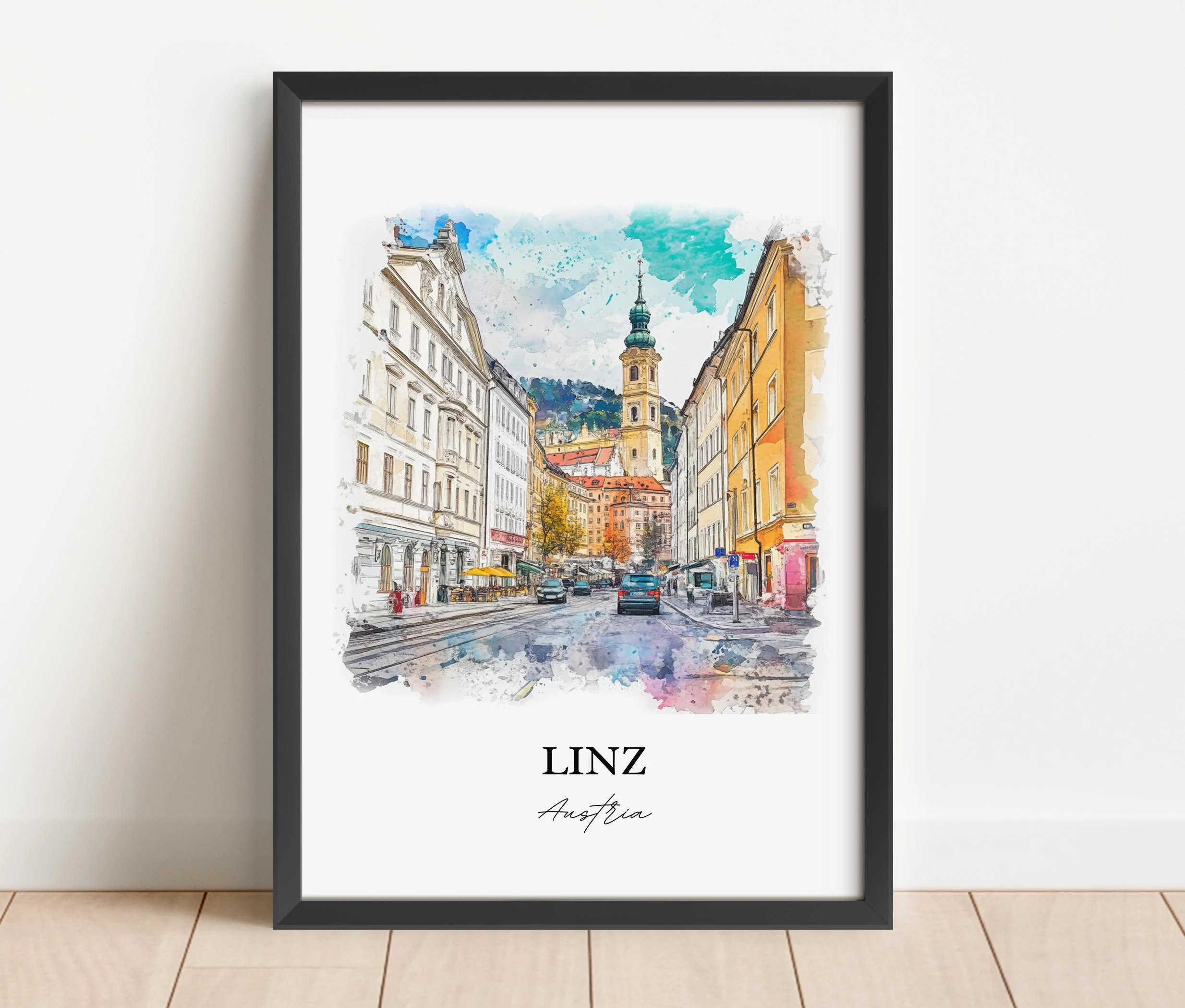 Linz, Austria – Watercolor Art Print