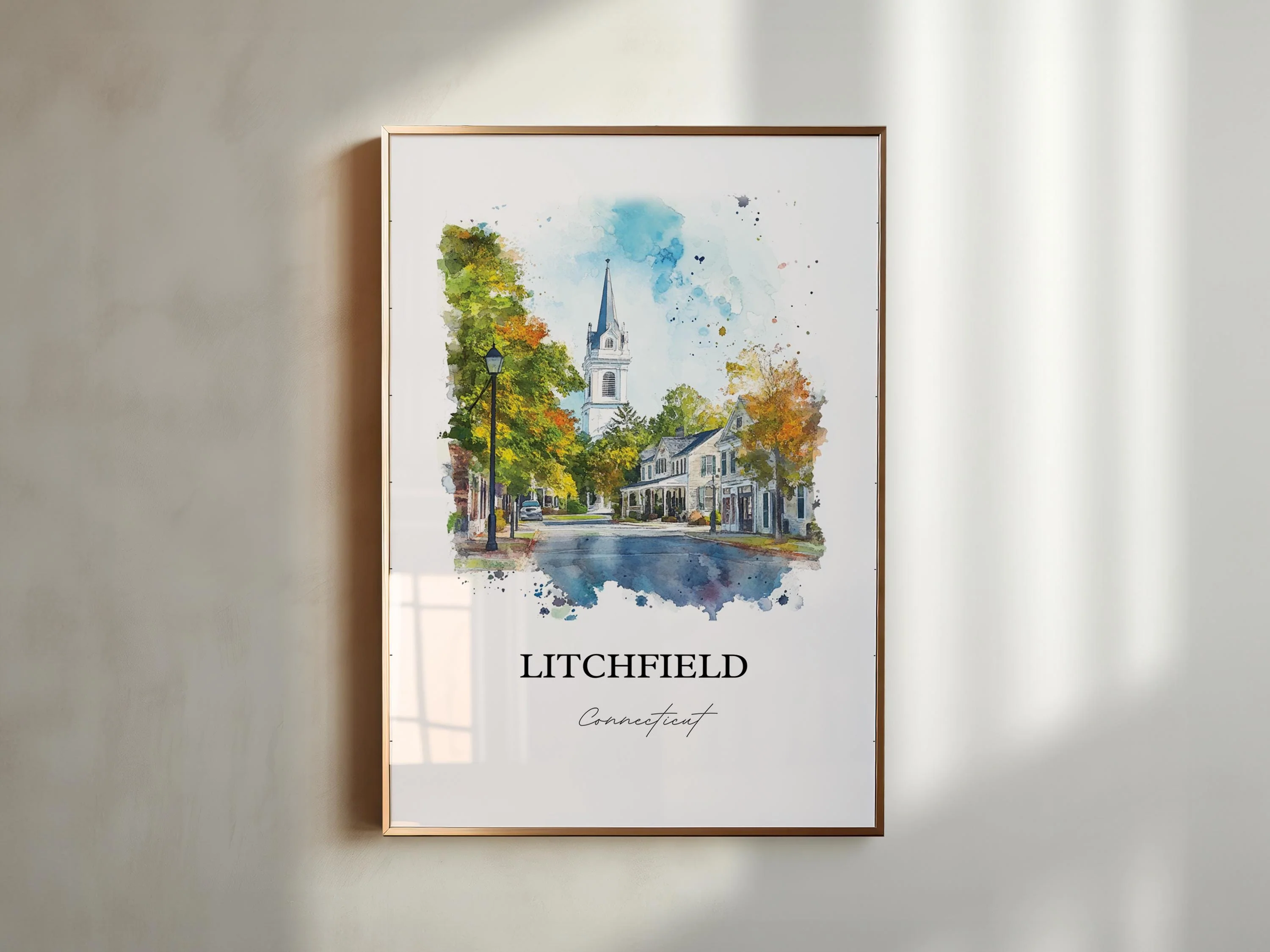 Litchfield, CT, Connecticut – Watercolor Art Print - Image 5