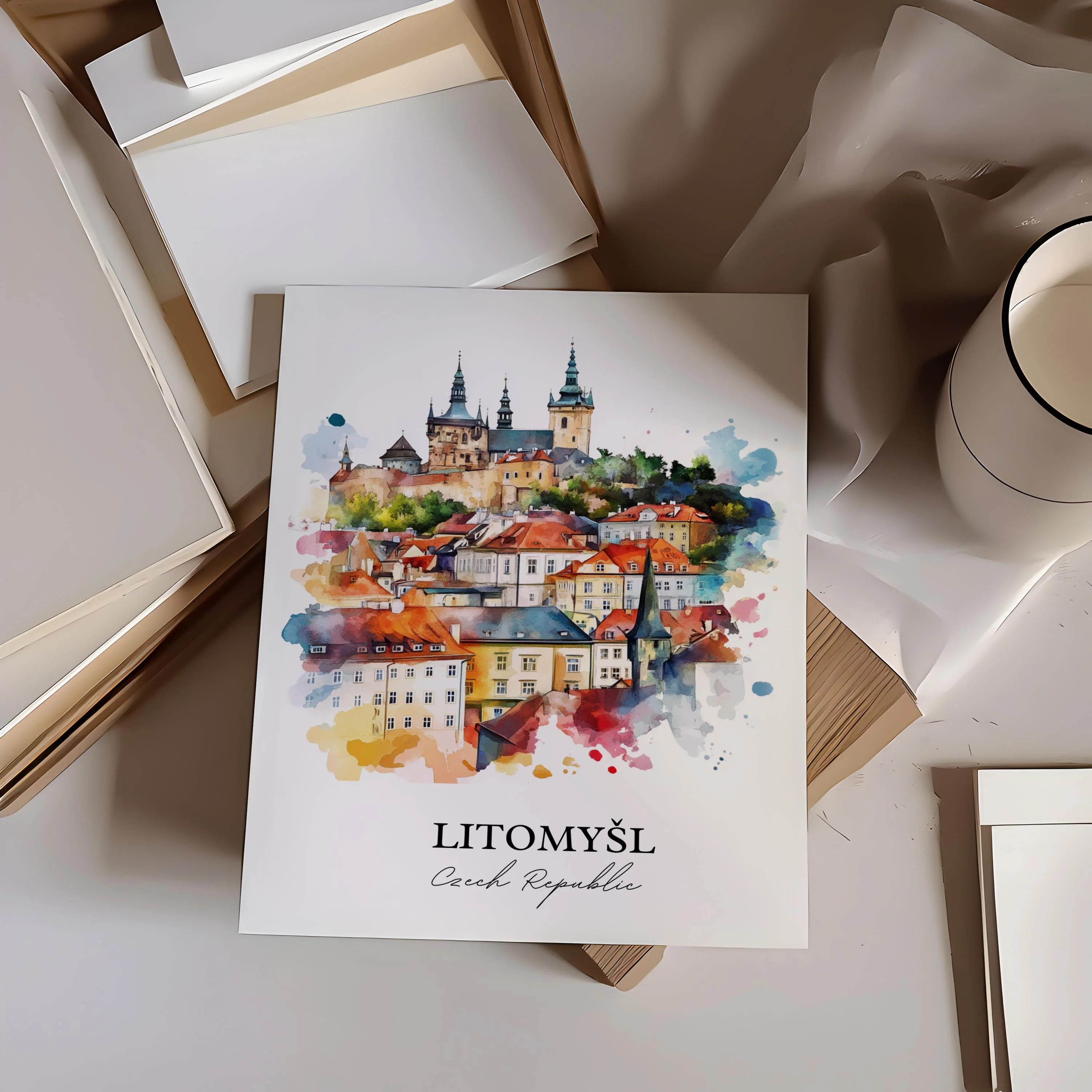 Litomysl, Czech Republic – Watercolor Art Print - Image 4