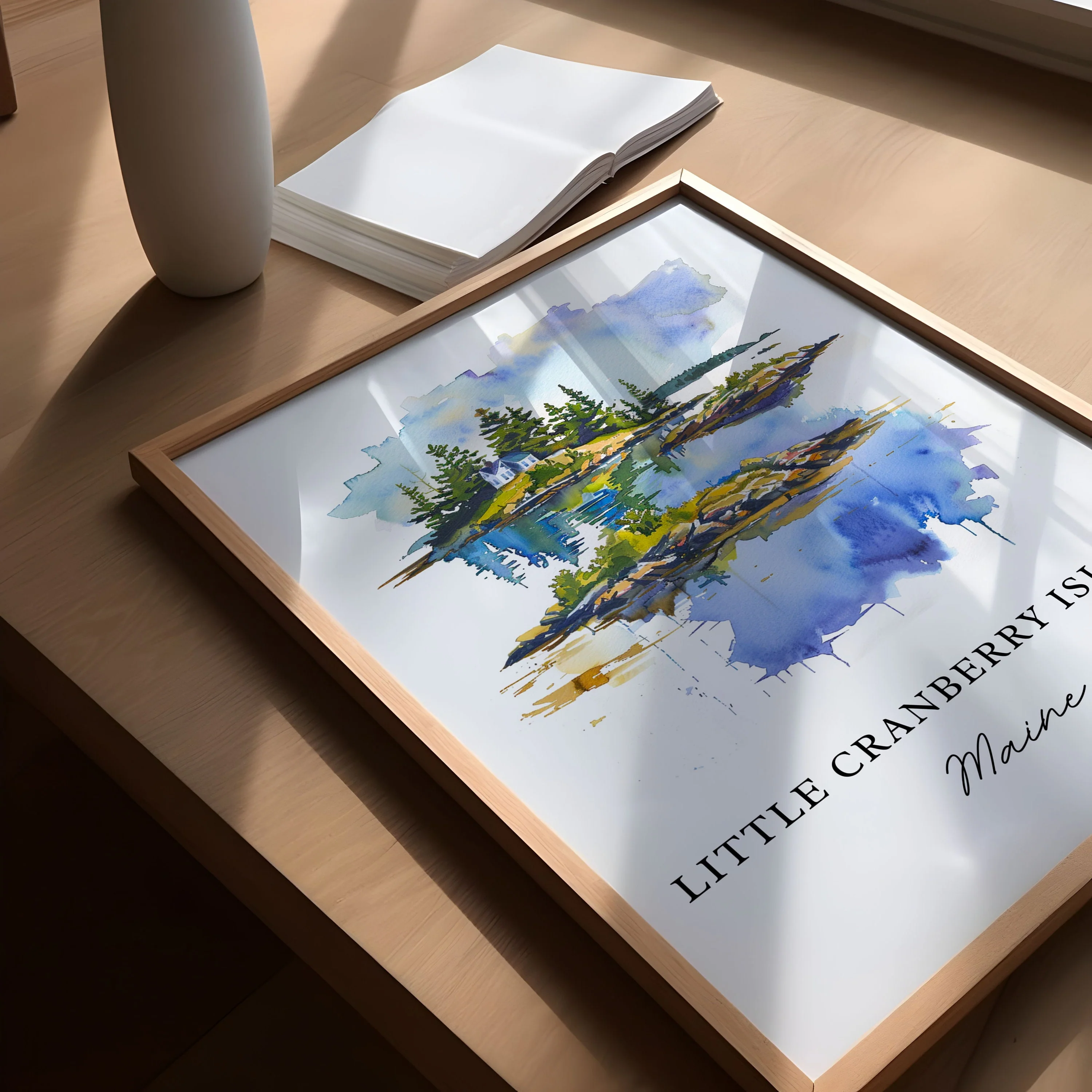 Little Cranberry Island, Maine – Watercolor Art Print - Image 2
