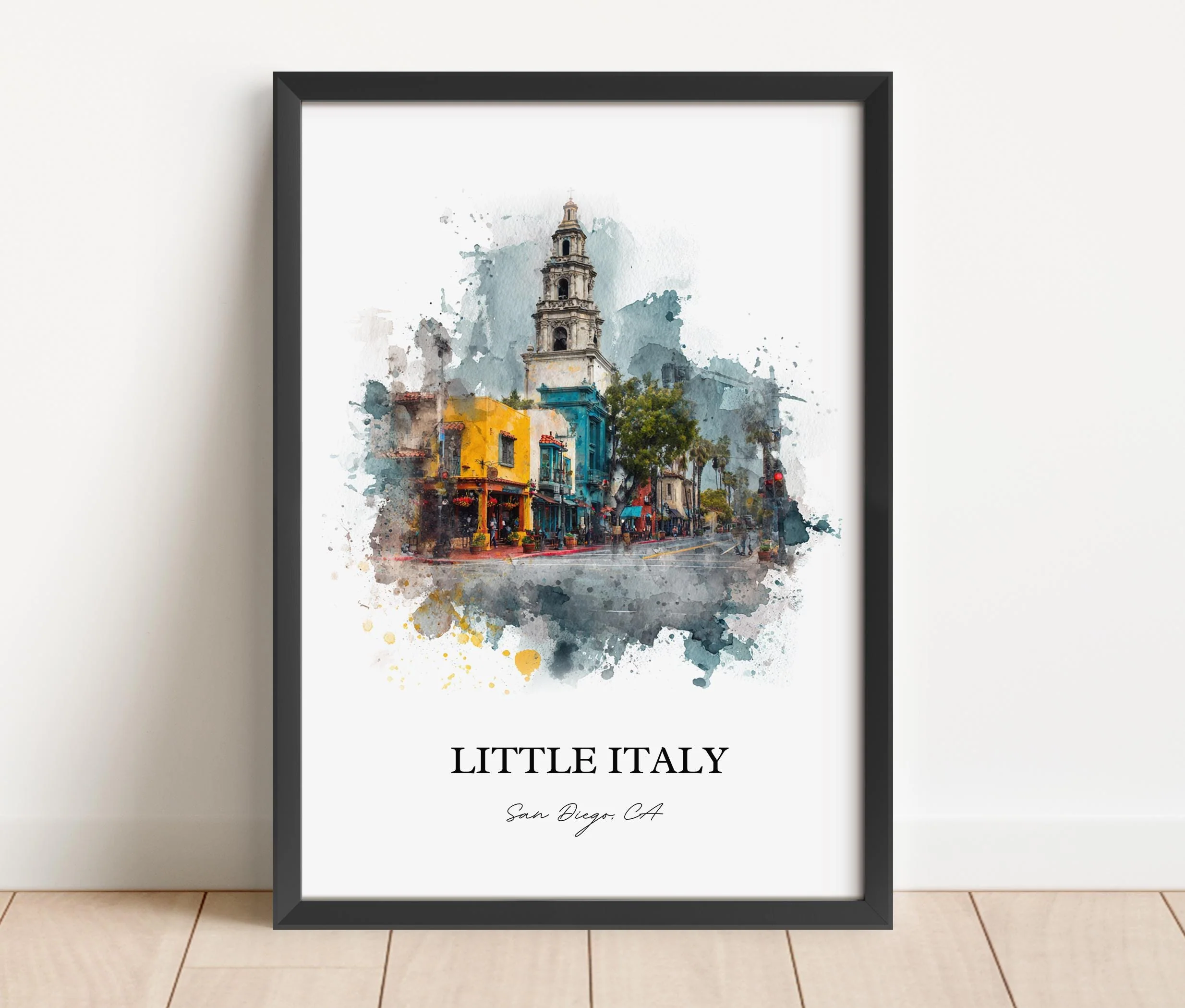Little Italy, California – Watercolor Art Print - Image 5