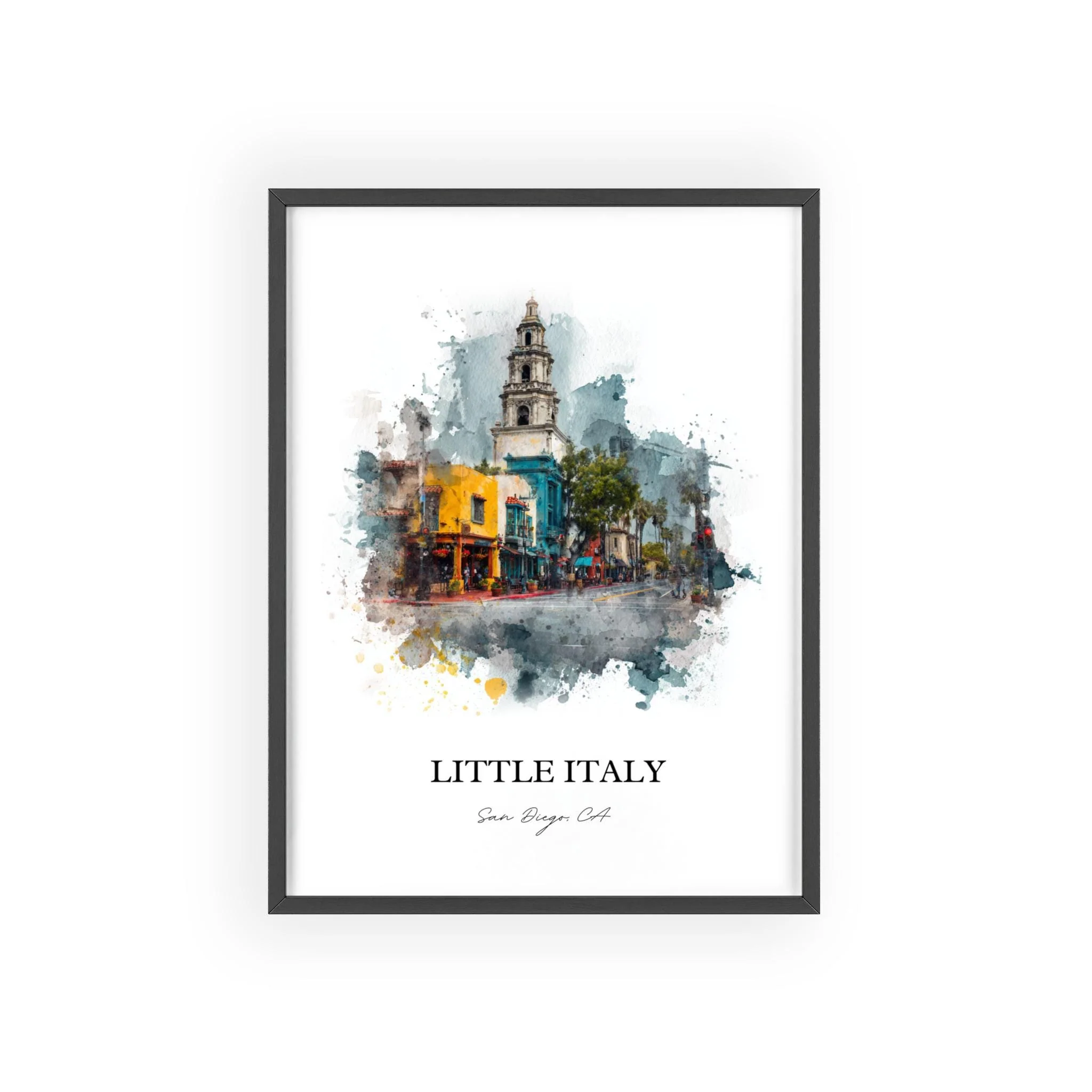 Little Italy, California – Watercolor Art Print - Image 9