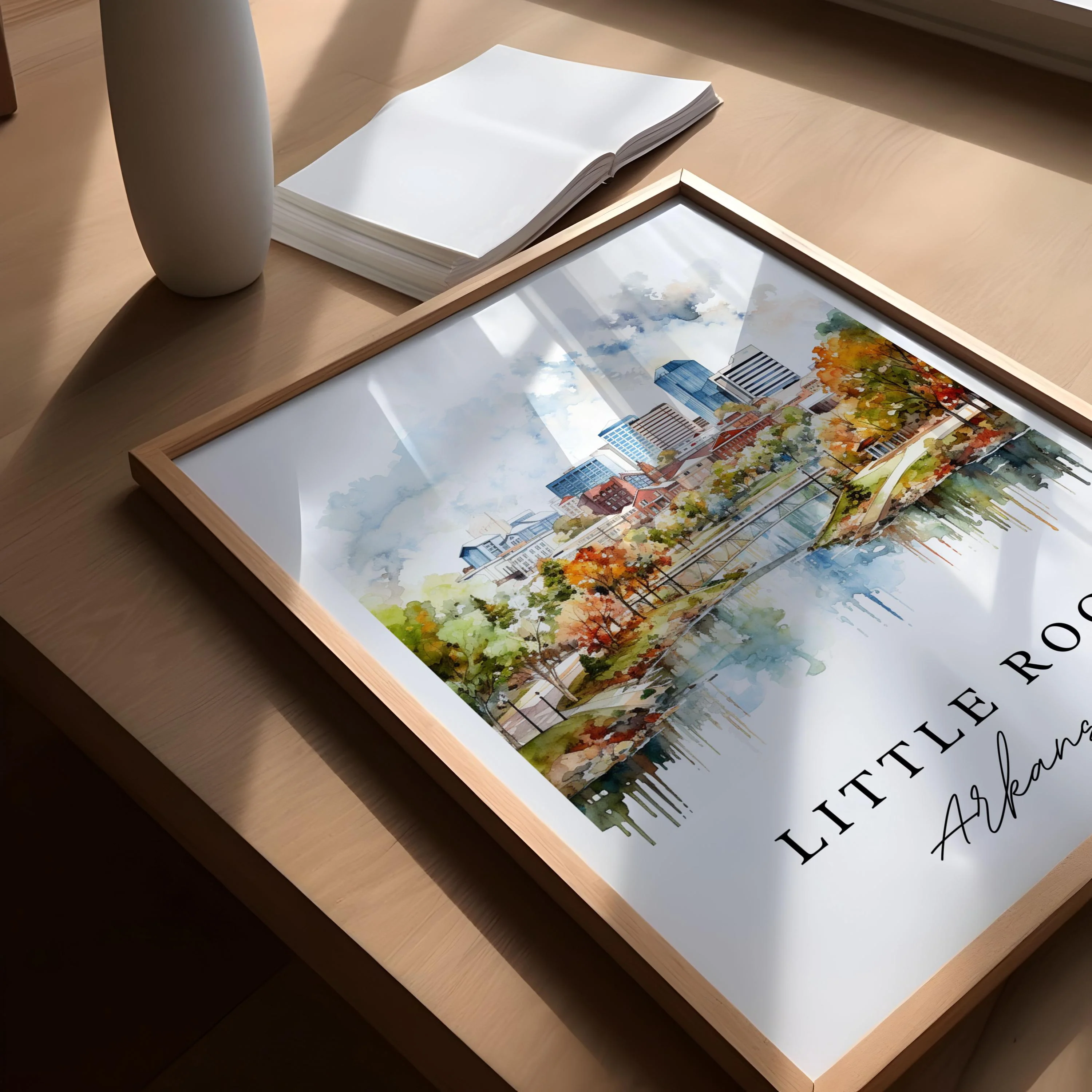 Little Rock, Arkansas – Watercolor Art Print - Image 2