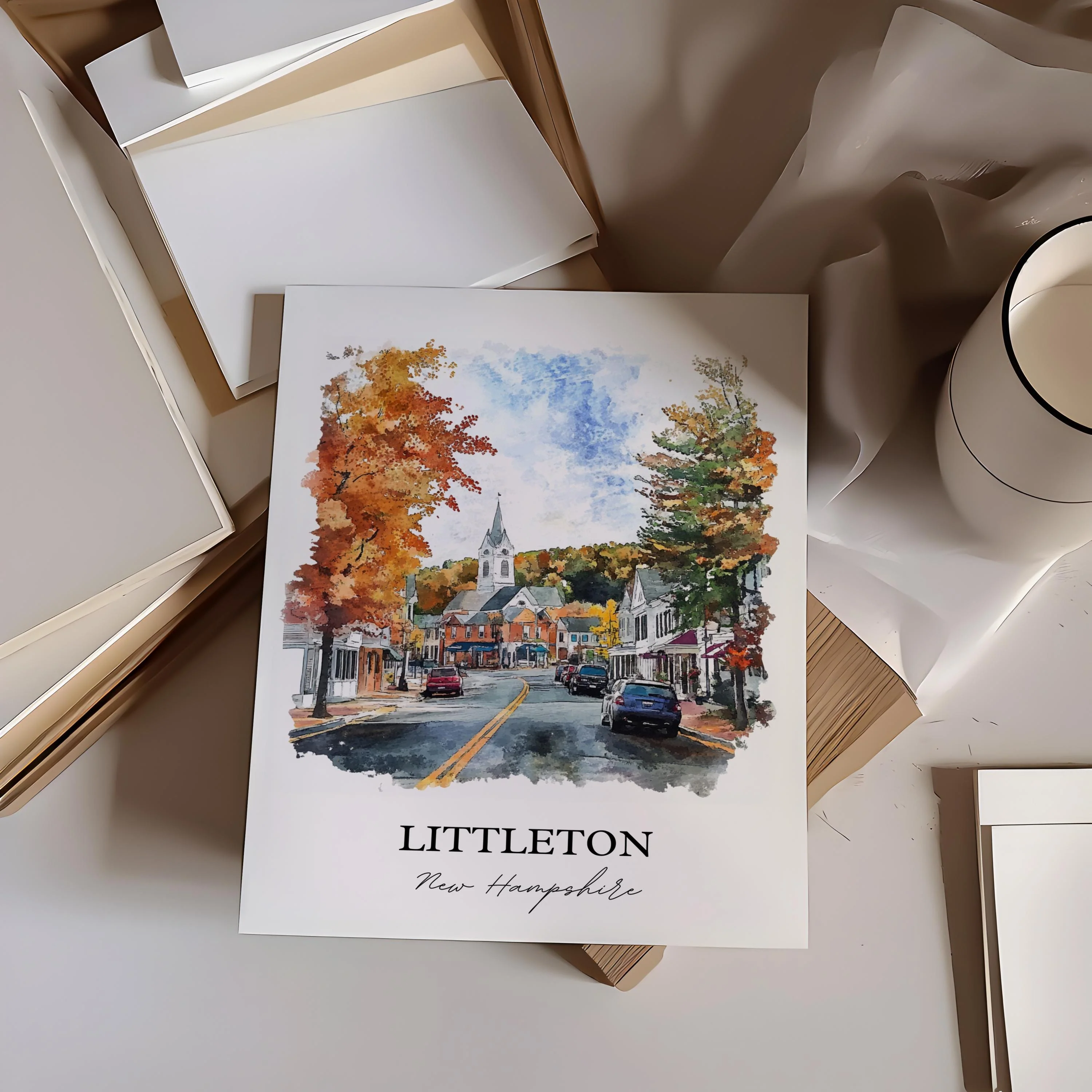 Littleton, USA – Watercolor Art Print - Image 5